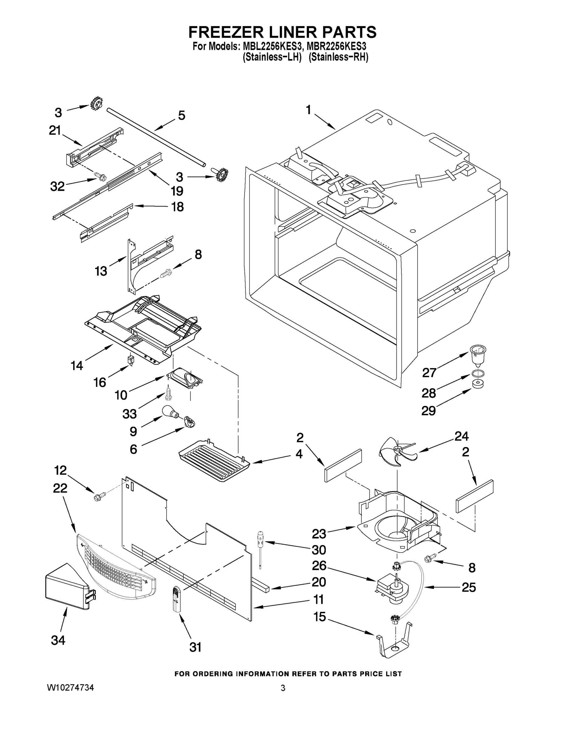 02 - FREEZER LINER PARTS