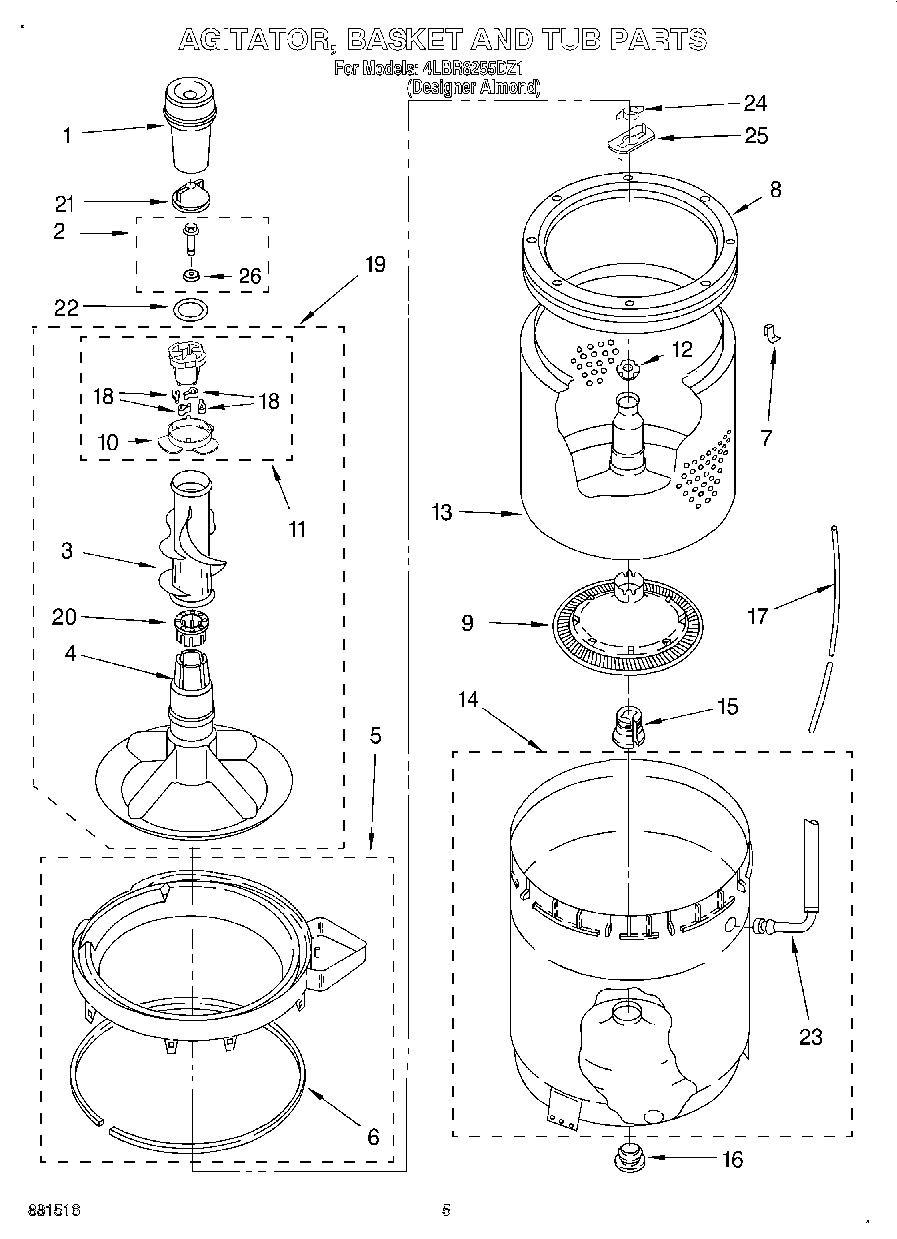03 - AGITATOR, BASKET AND TUB