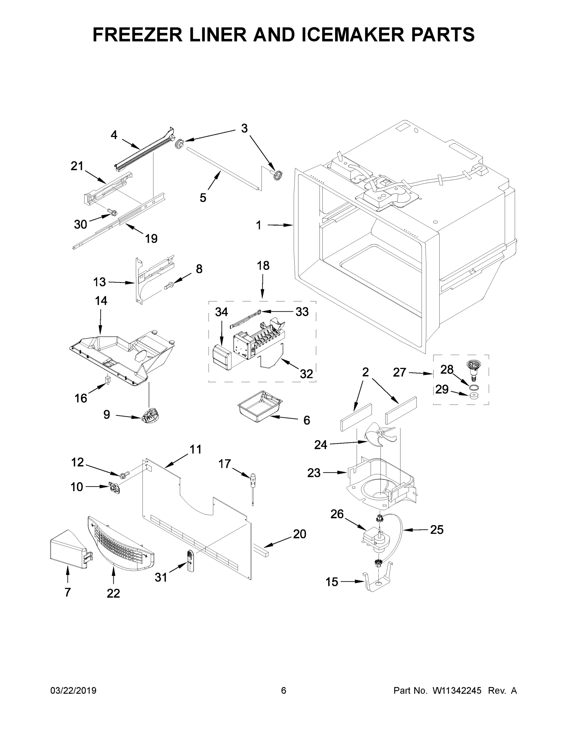 04 - FREEZER LINER AND ICEMAKER PARTS