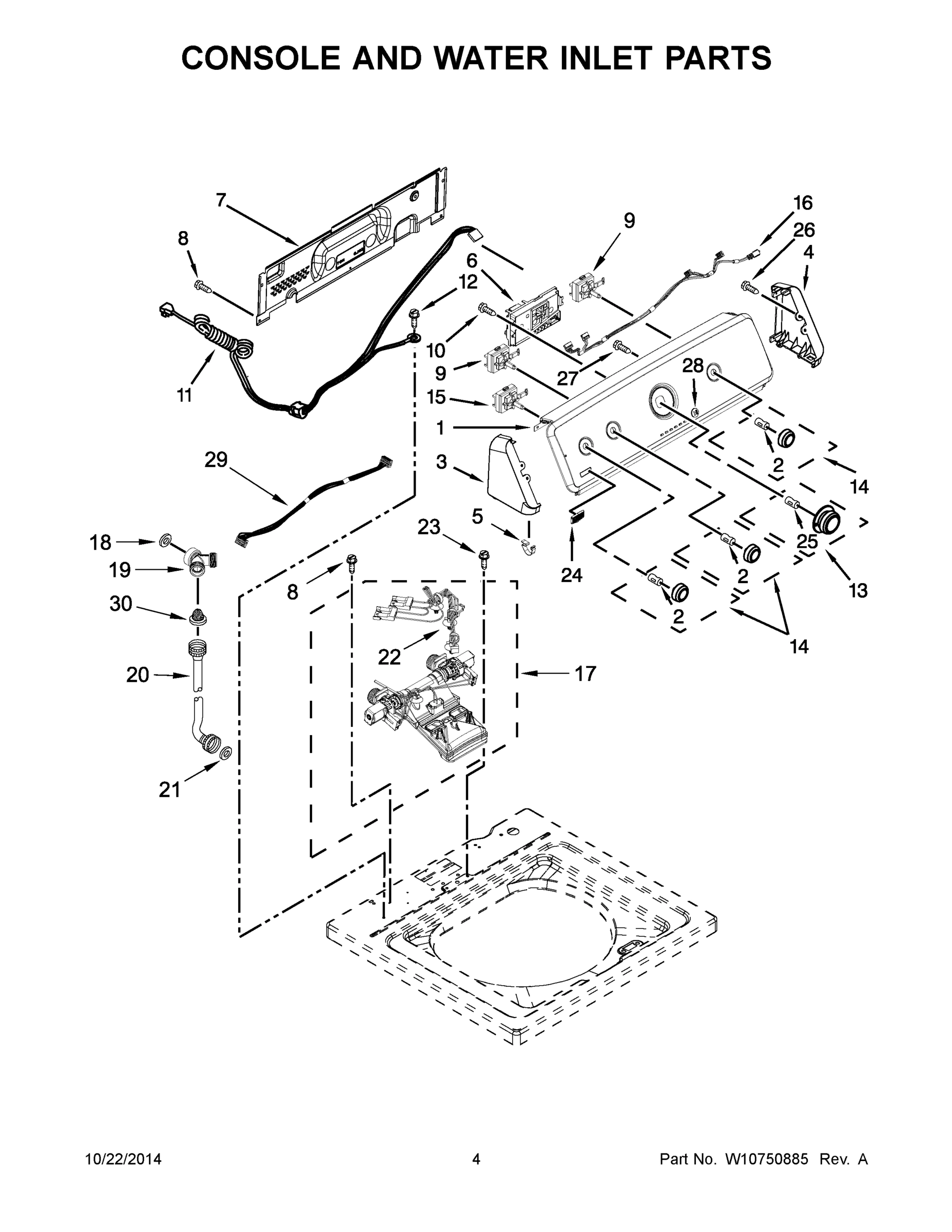 03 - CONSOLE AND WATER INLET PARTS