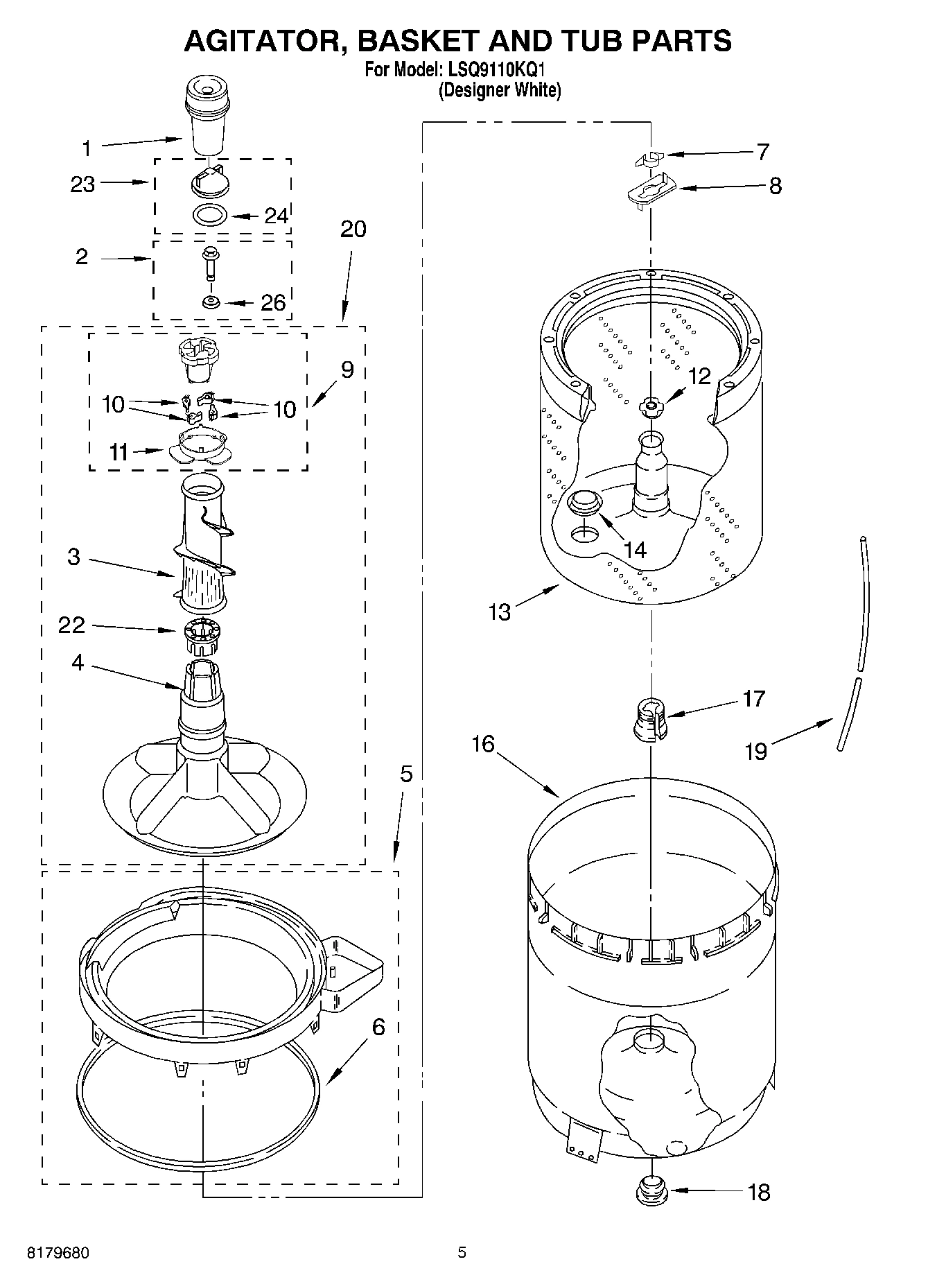 03 - AGITATOR, BASKET AND TUB