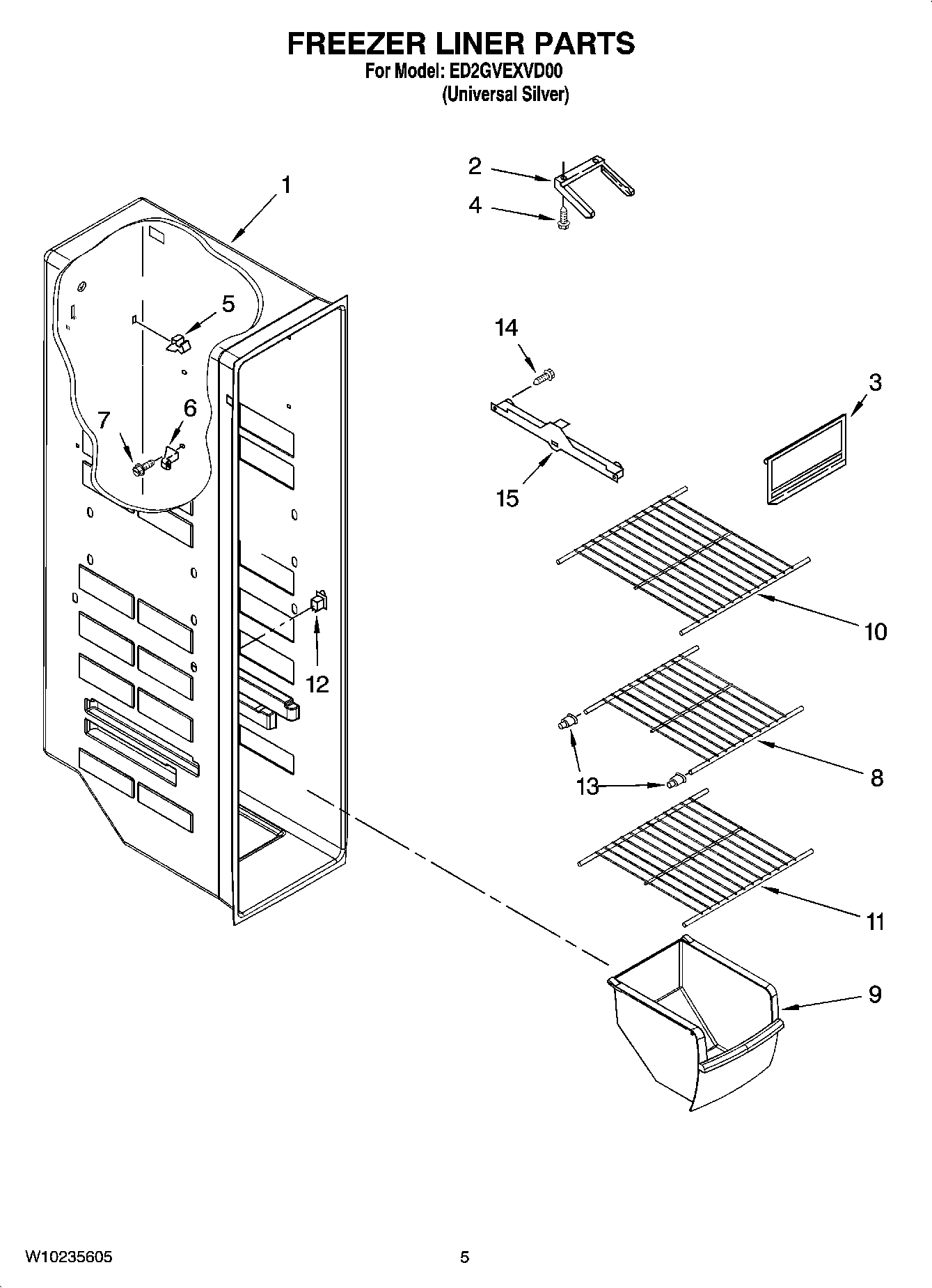 04 - FREEZER LINER PARTS