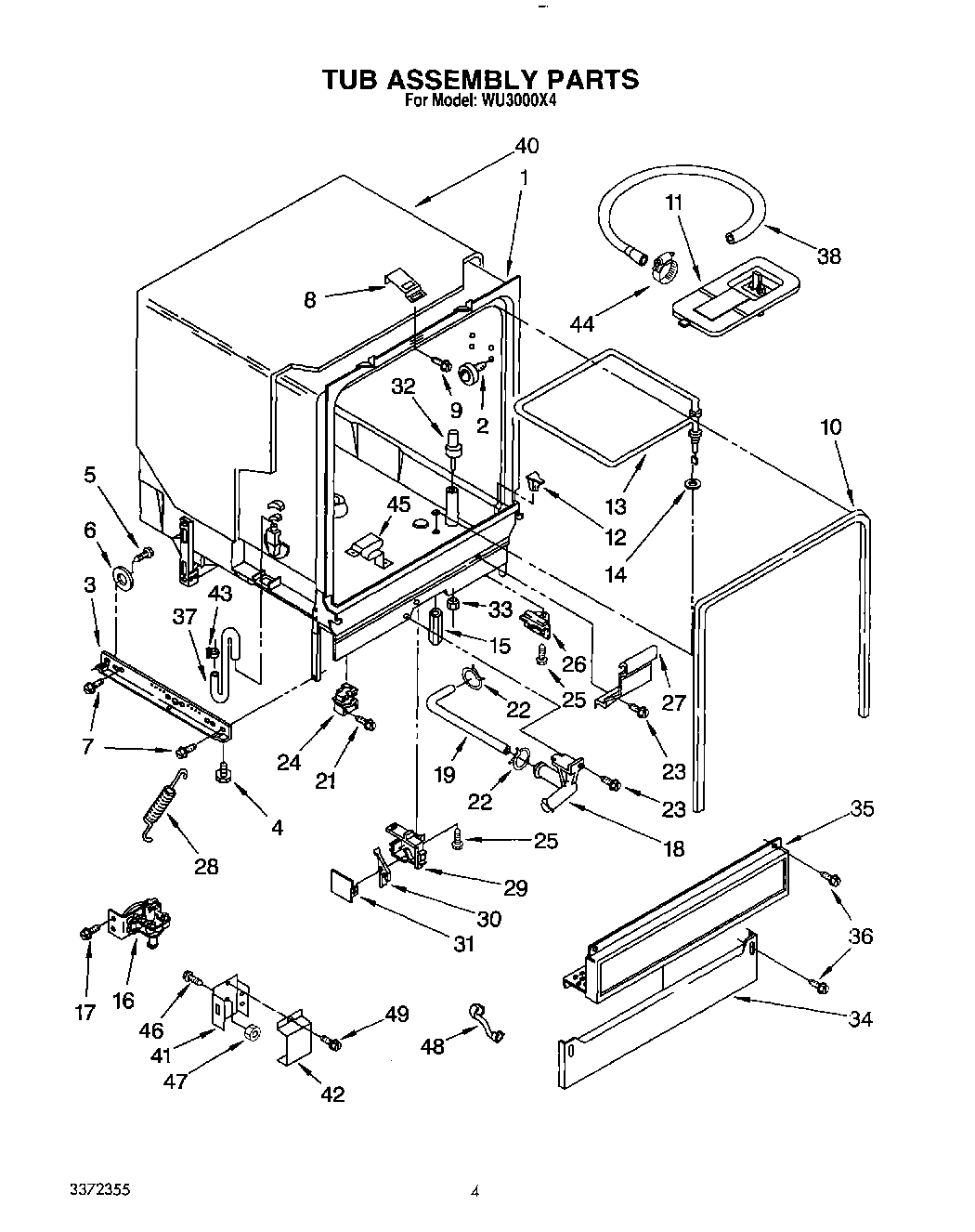 04 - TUB ASSEMBLY, LIT/OPTIONAL