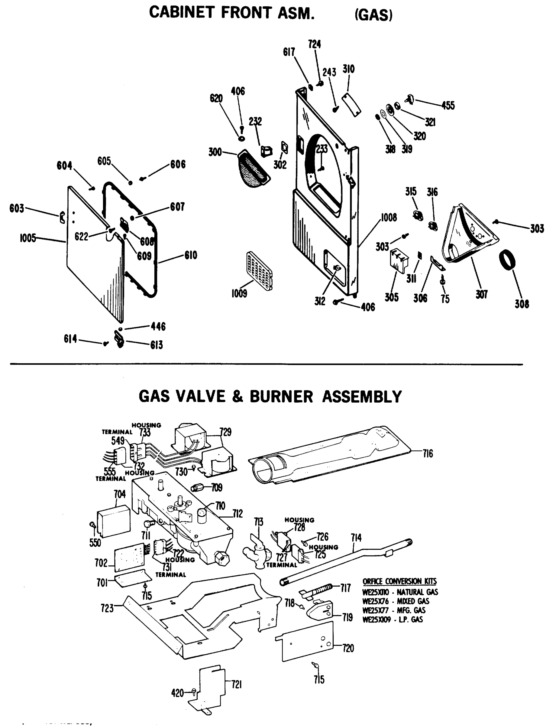 CABINET FRONT ASM. (GAS)