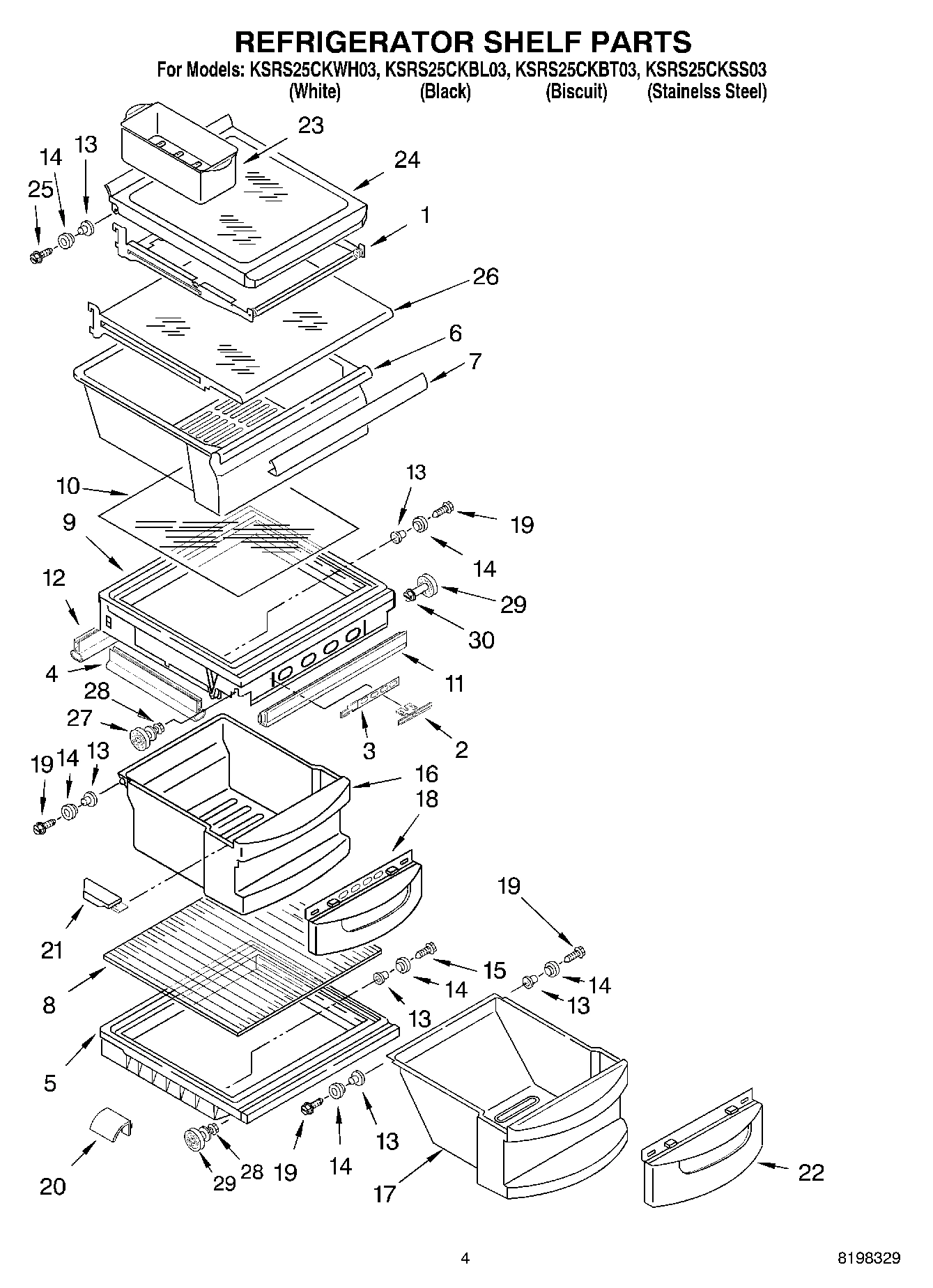 03 - REFRIGERATOR SHELF PARTS