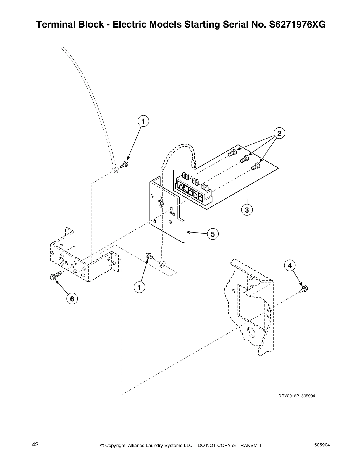 Terminal Block - Electric Models Starting Serial No. S6271976XG