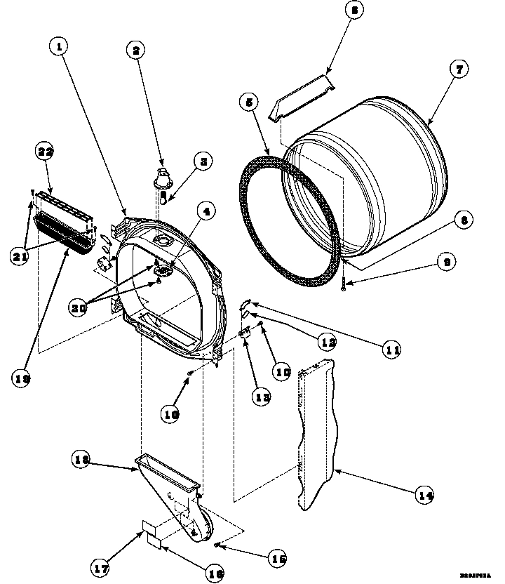 03 - FR BLKHD, AIR DUCT, FELT SEAL & CYLINDER