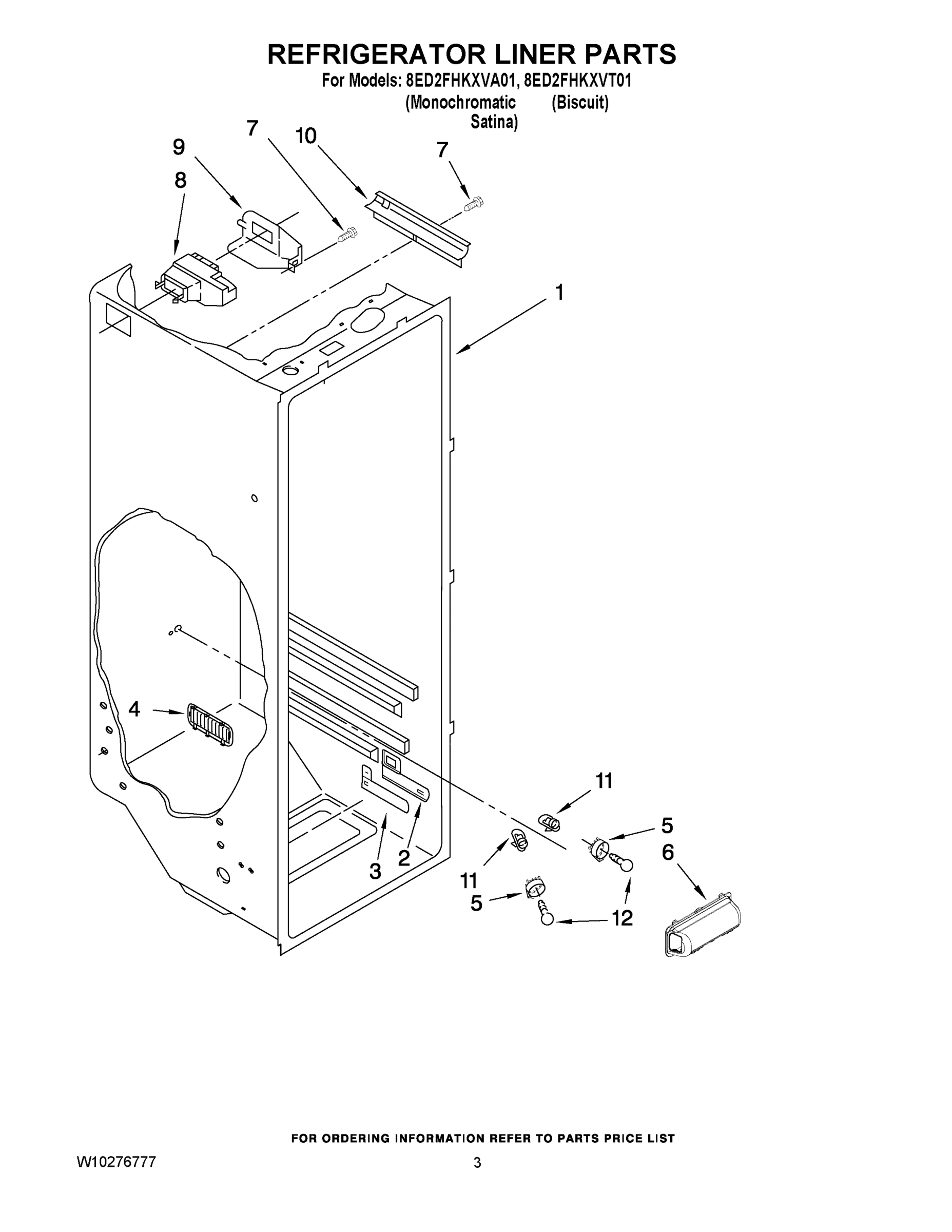 02 - REFRIGERATOR LINER PARTS