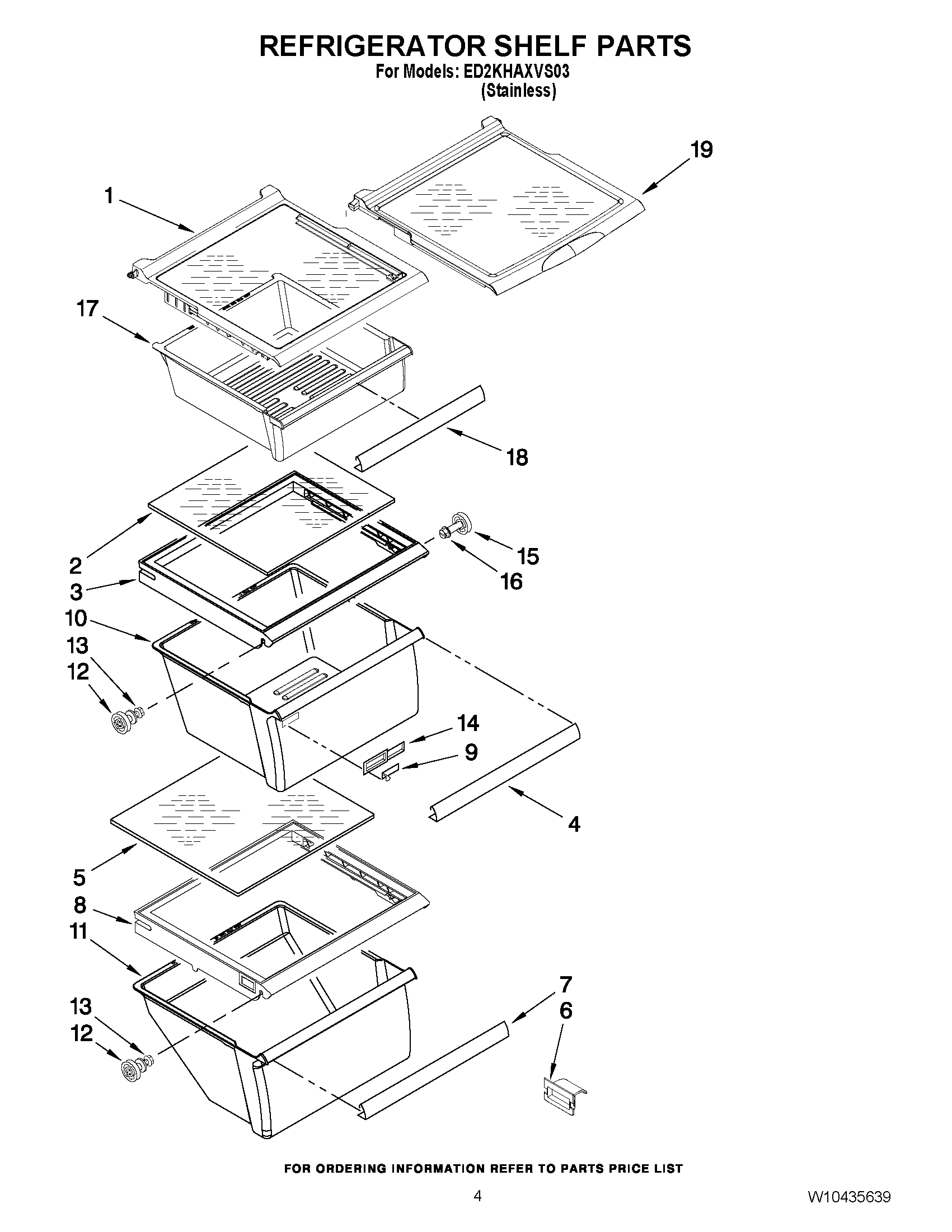 03 - REFRIGERATOR SHELF PARTS