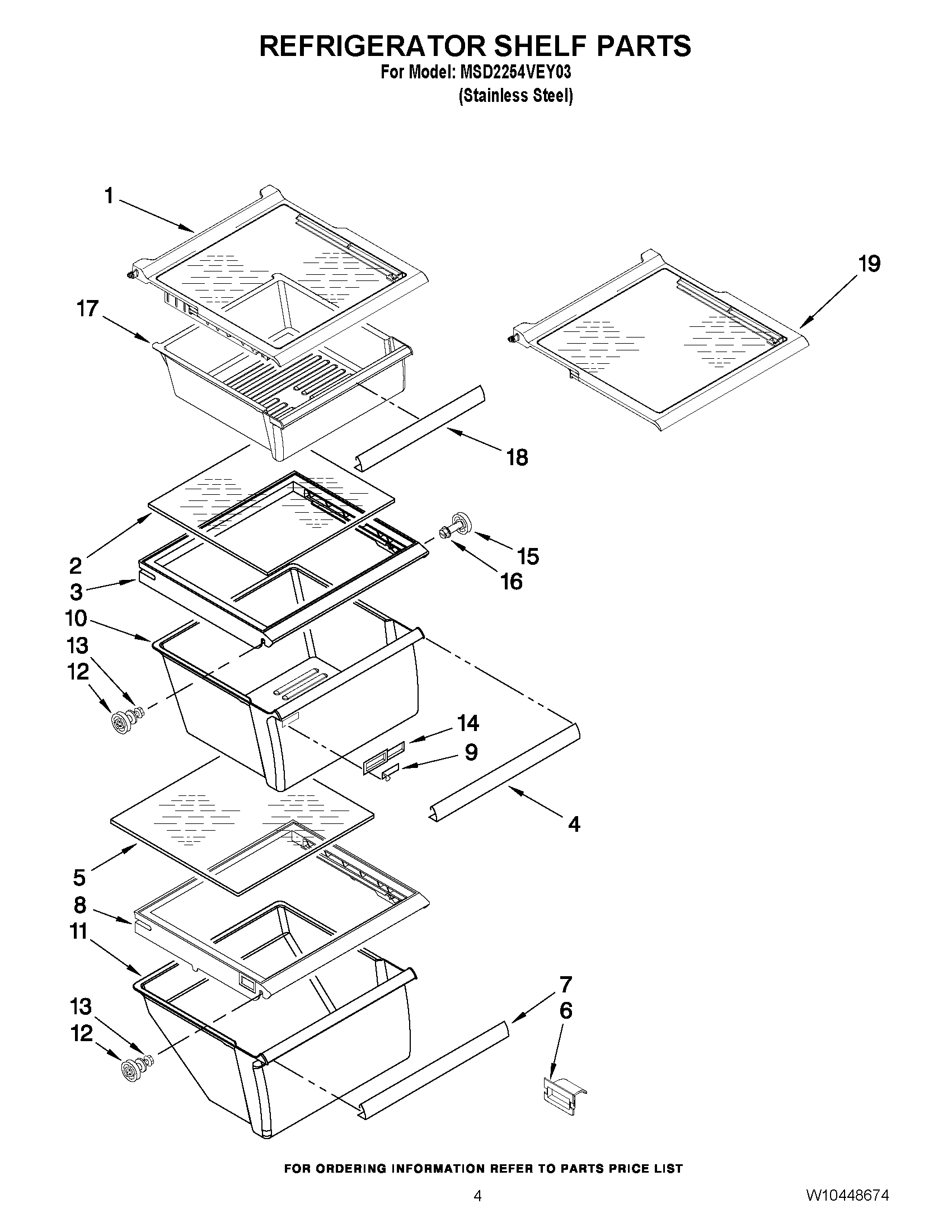 03 - REFRIGERATOR SHELF PARTS