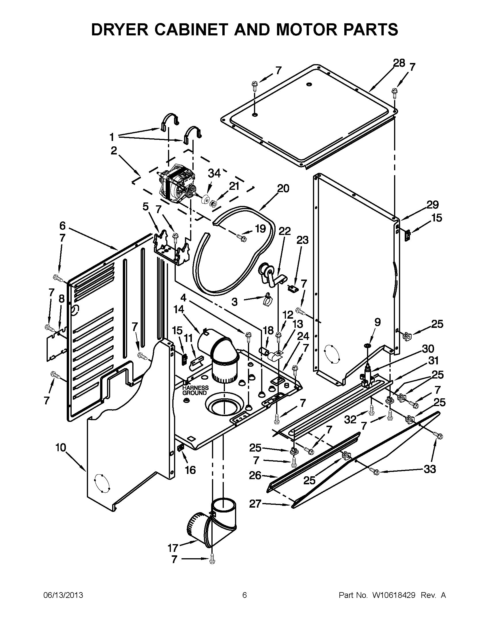 03 - DRYER CABINET AND MOTOR PARTS