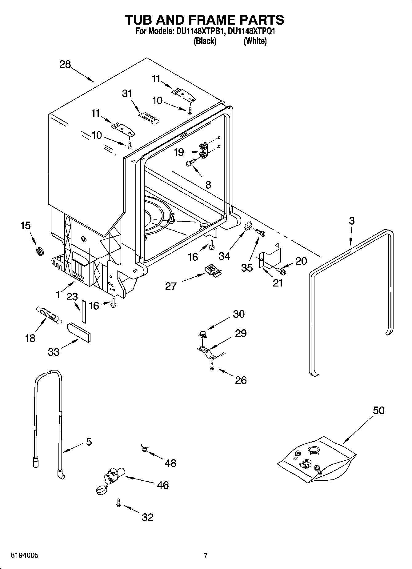 07 - TUB AND FRAME PARTS