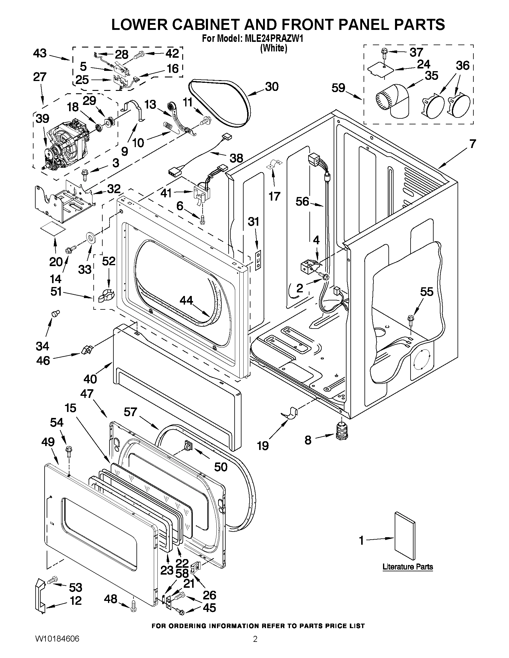 01 - LOWER CABINET AND FRONT PANEL PARTS