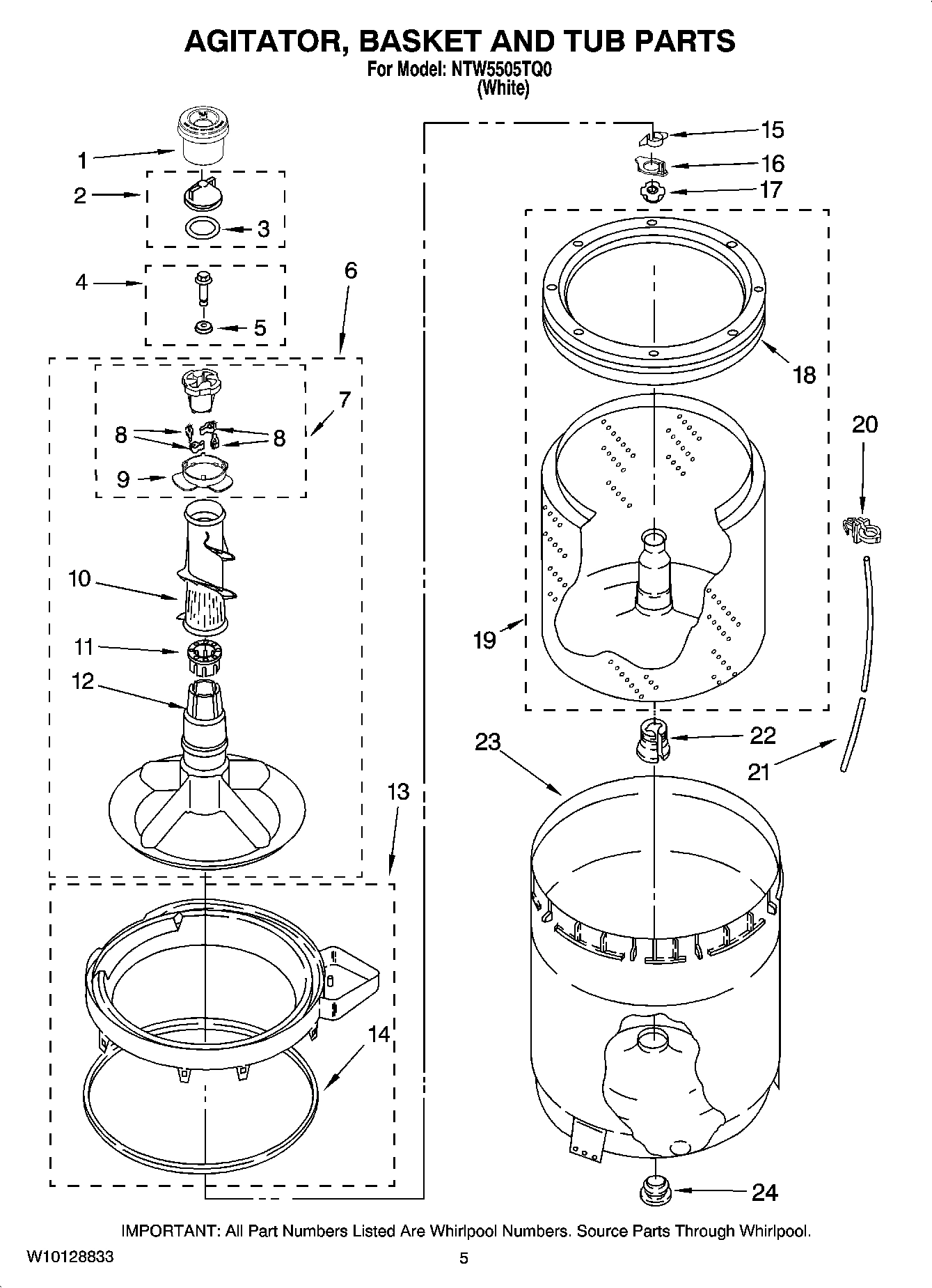 03 - AGITATOR, BASKET AND TUB PARTS