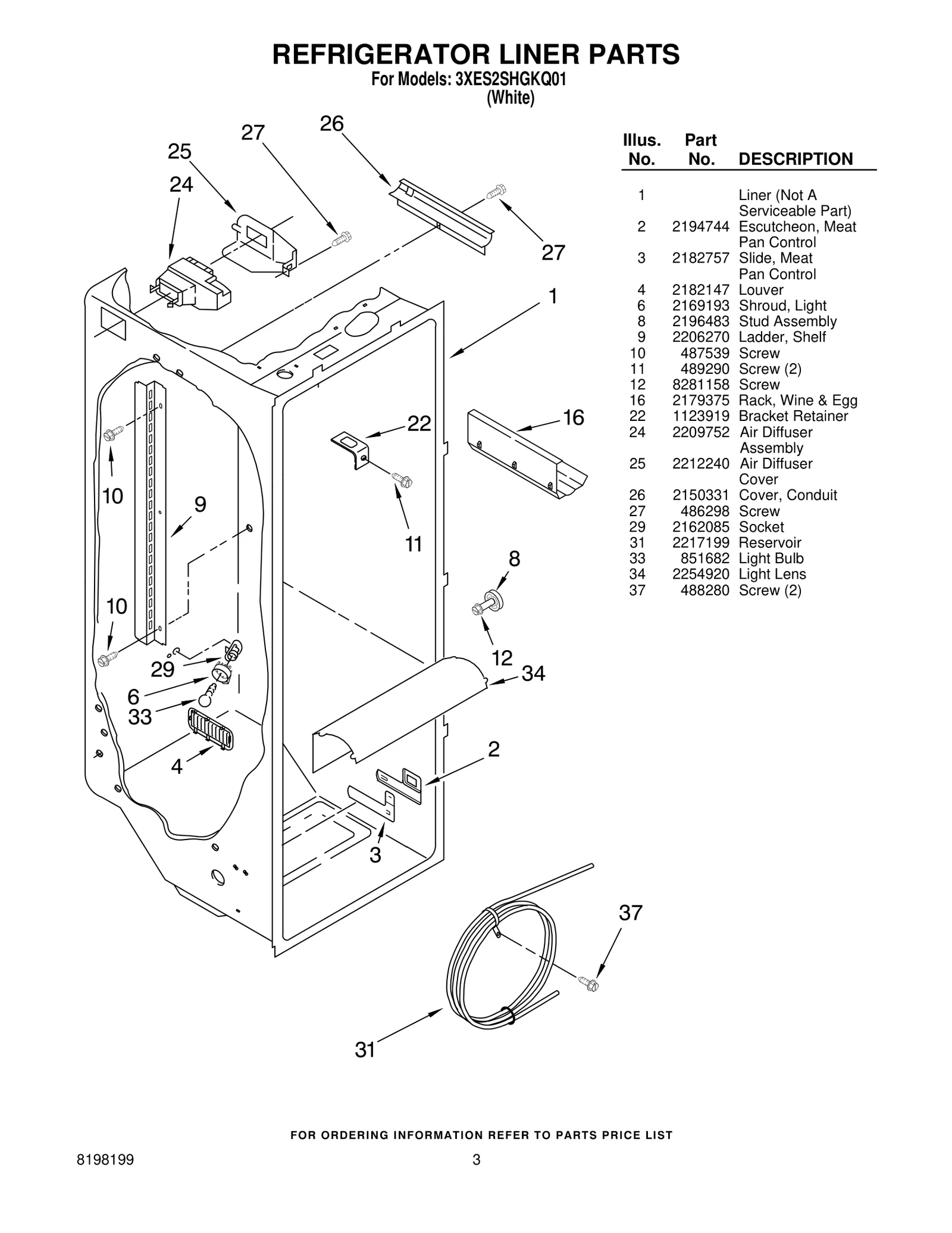 REFRIGERATOR LINER PARTS