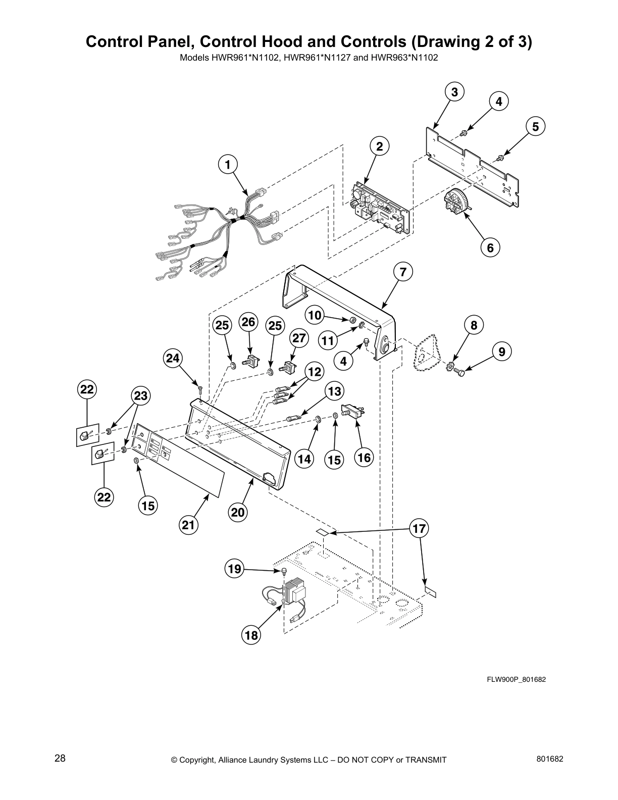 Control Panel, Control Hood and Controls (Drawing 2 of 3)