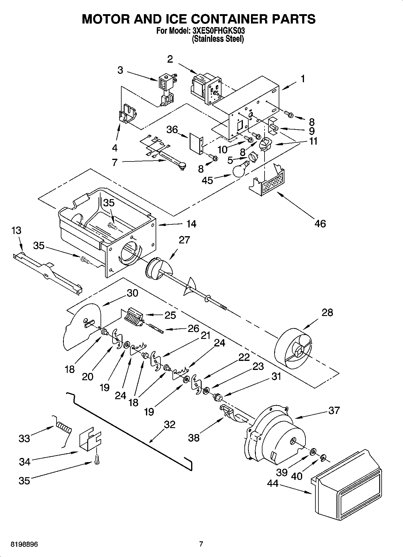 04 - MOTOR AND ICE CONTAINER PARTS