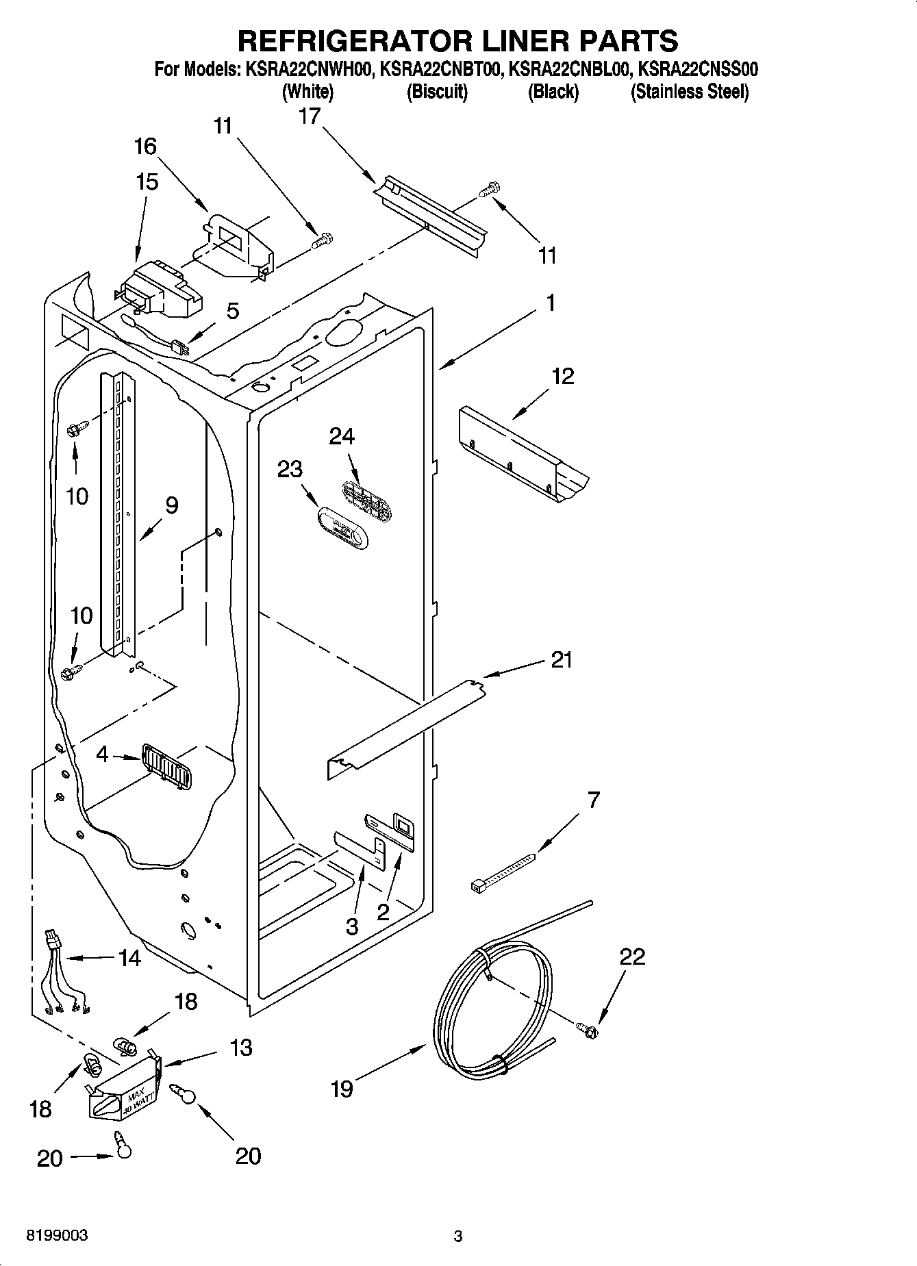 02 - REFRIGERATOR LINER PARTS