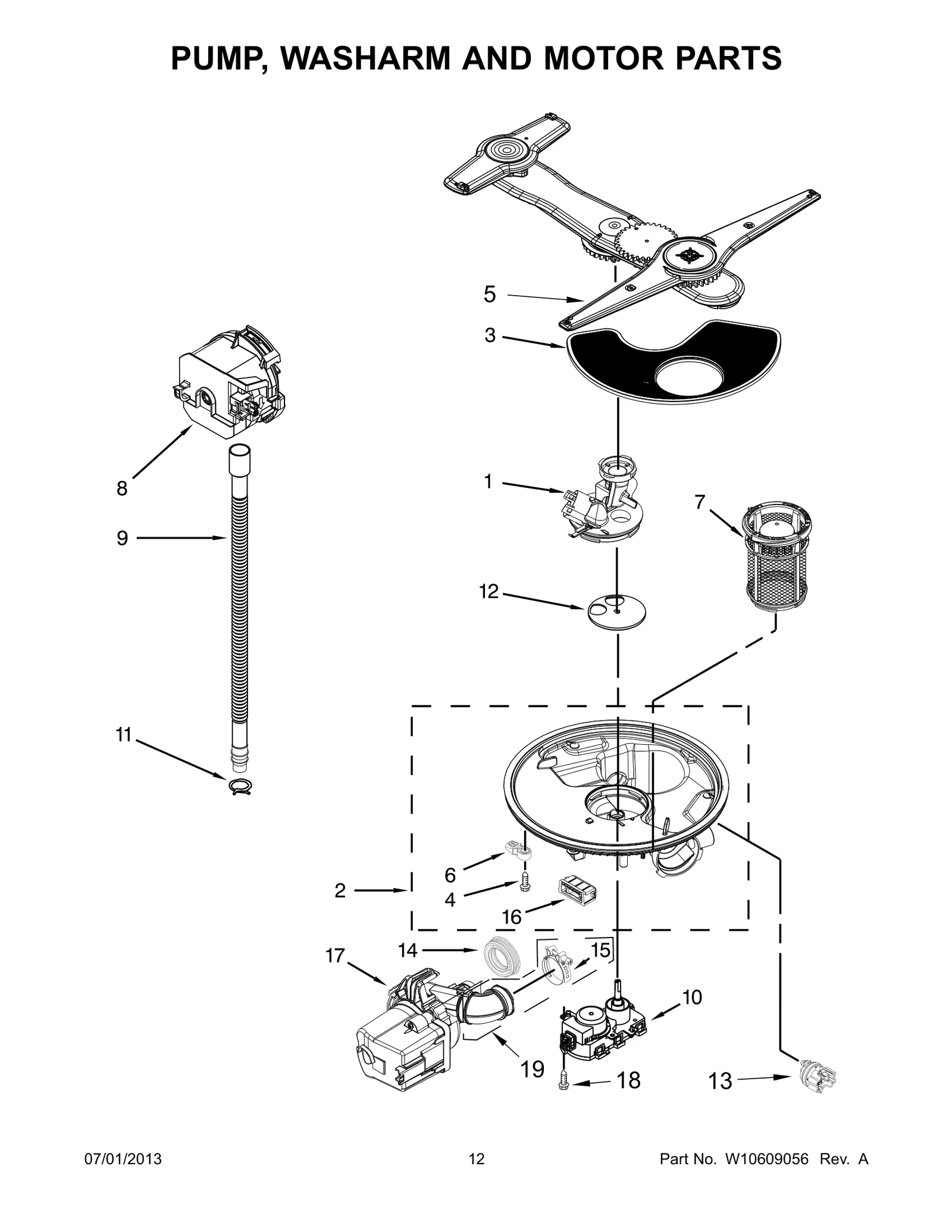 PUMP, WASHARM AND MOTOR PARTS