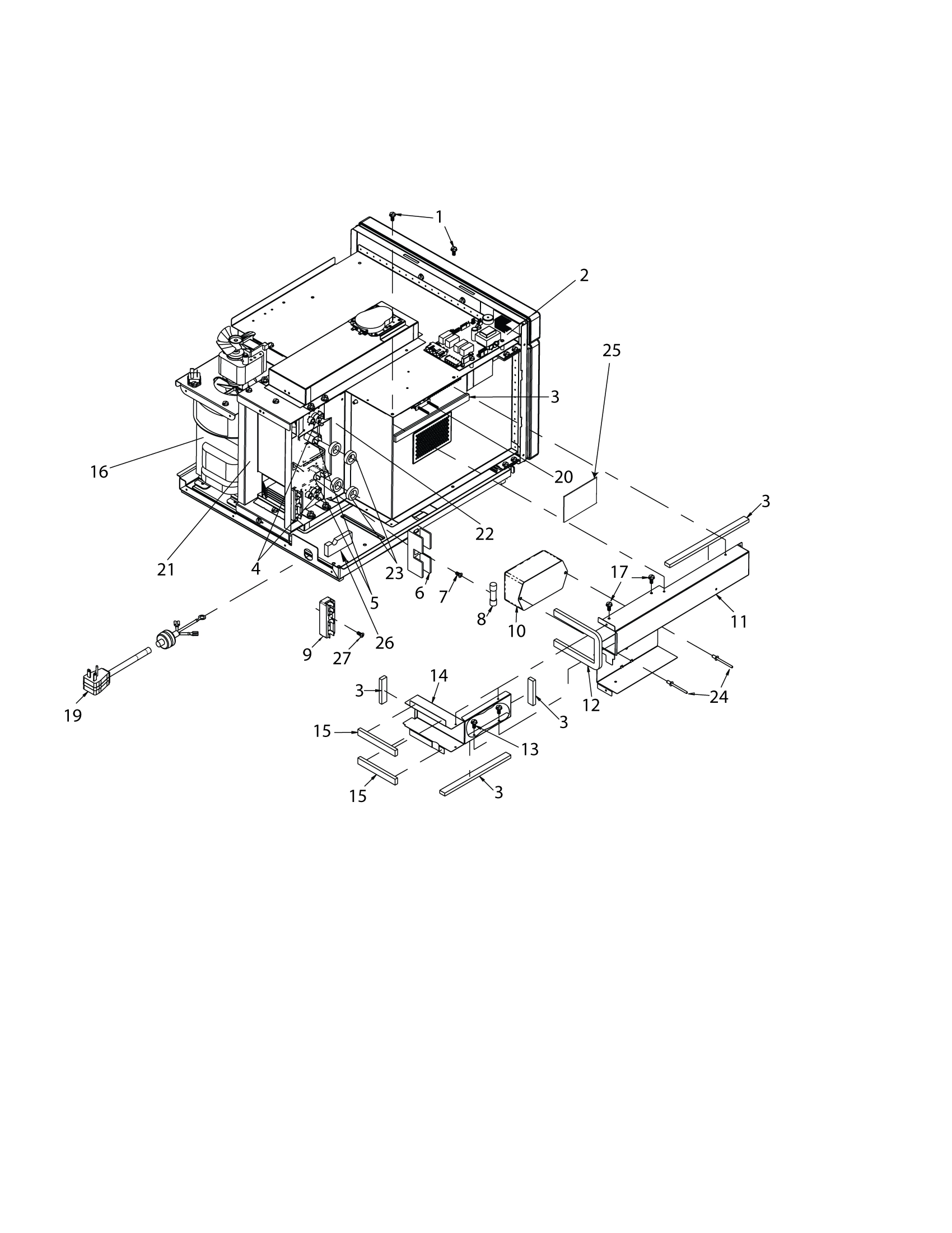 LV / HV CONTROL, MAGNETRONS, DUCTS, FUSE