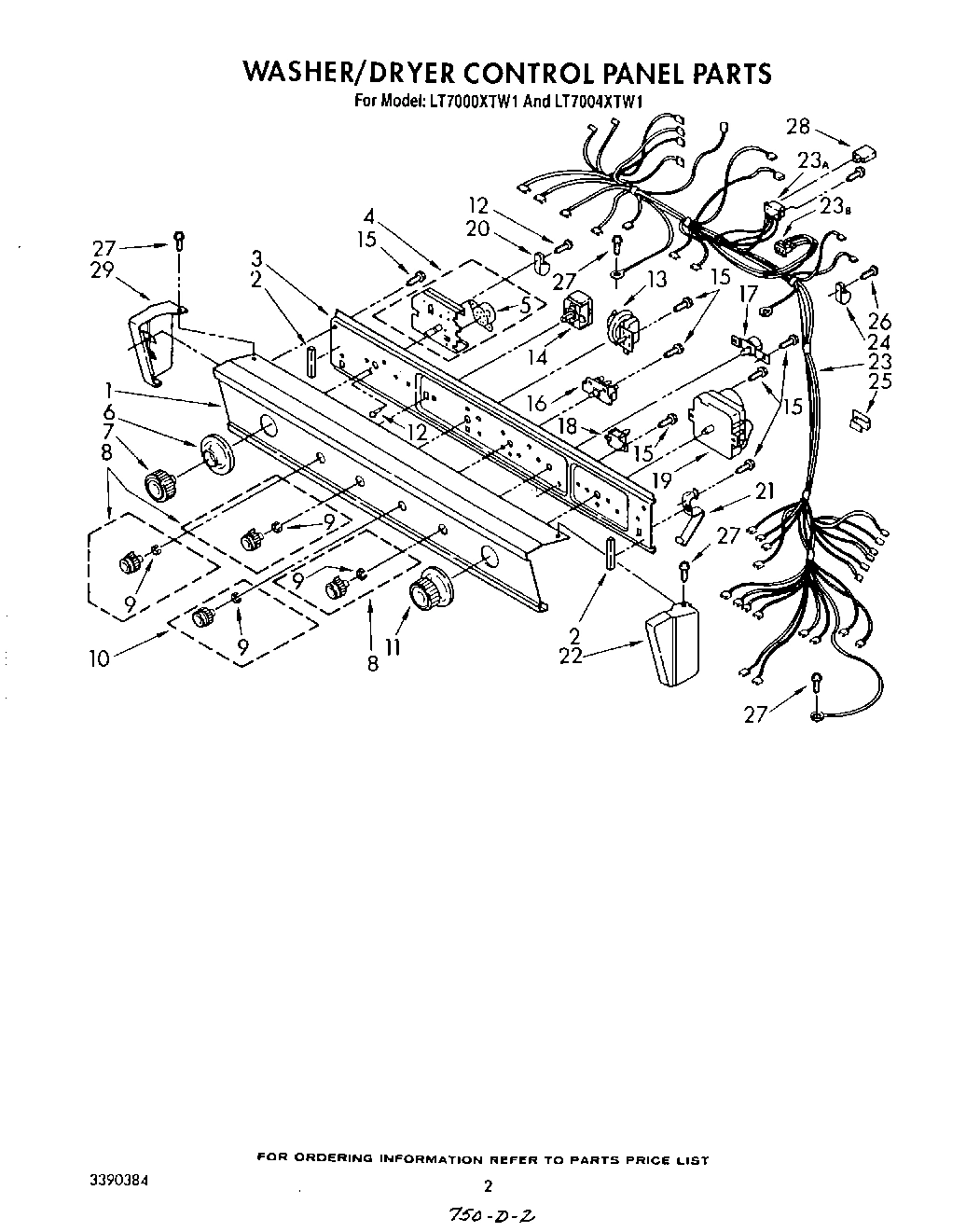 02 - WASHER/DRYER CONTROL PANEL