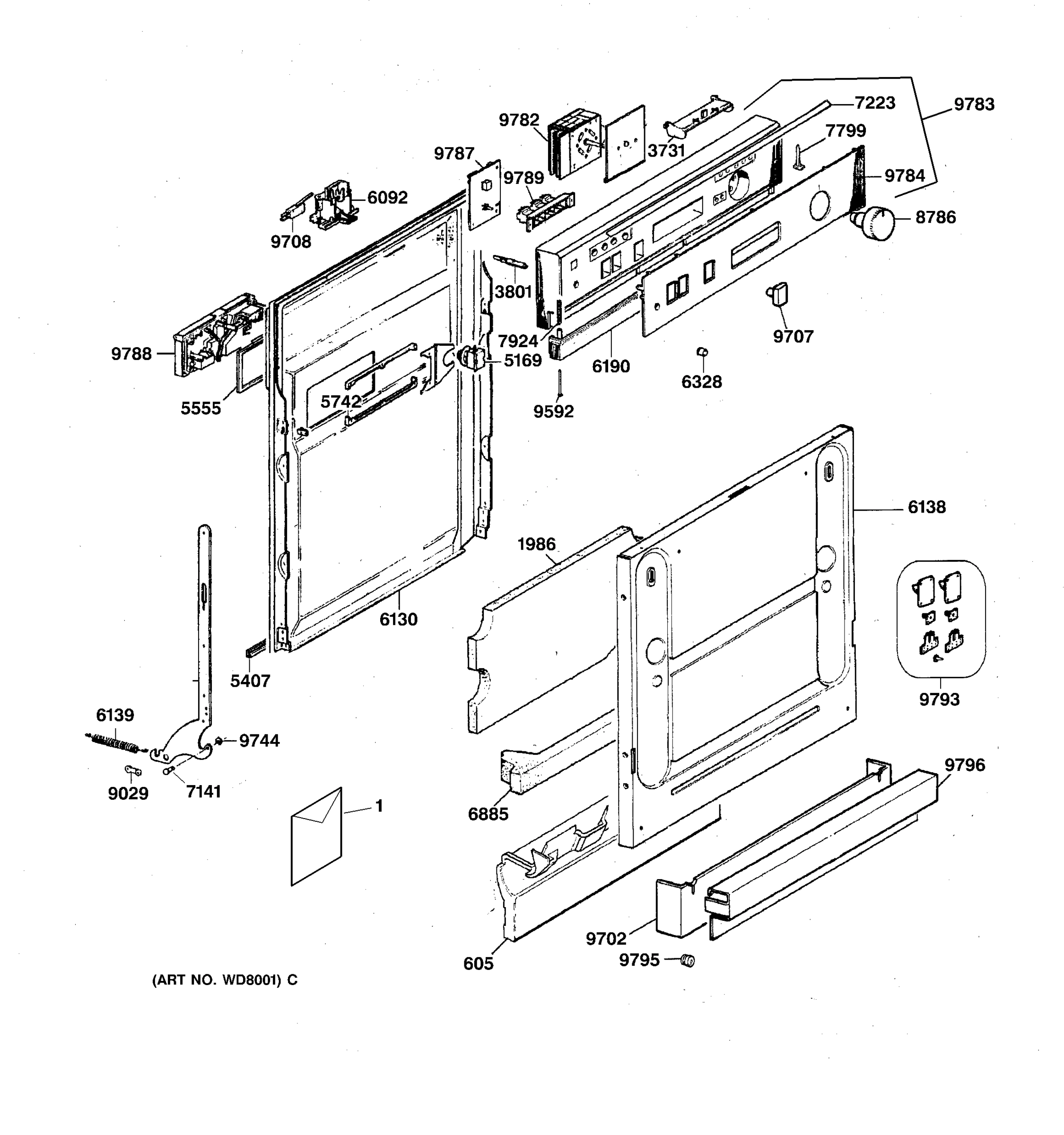 ESCUTCHEON & DOOR ASSEMBLY