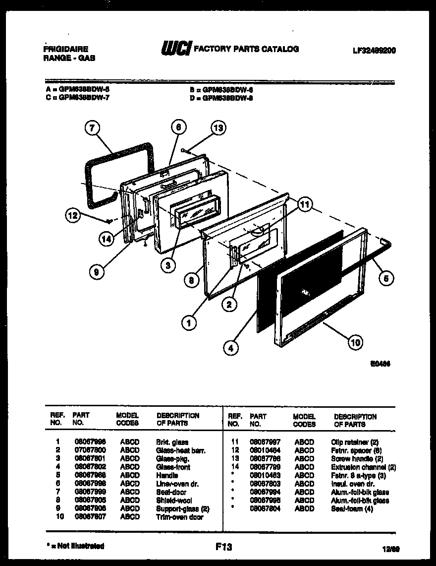 04 - LOWER OVEN DOOR PARTS