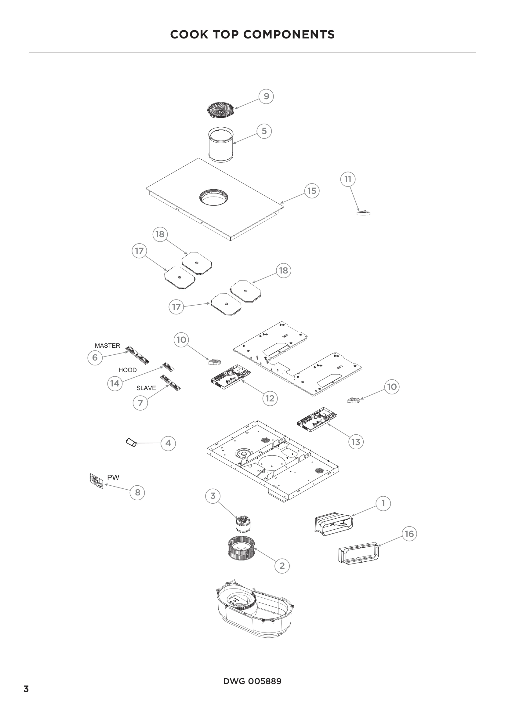 COOK TOP COMPONENTS