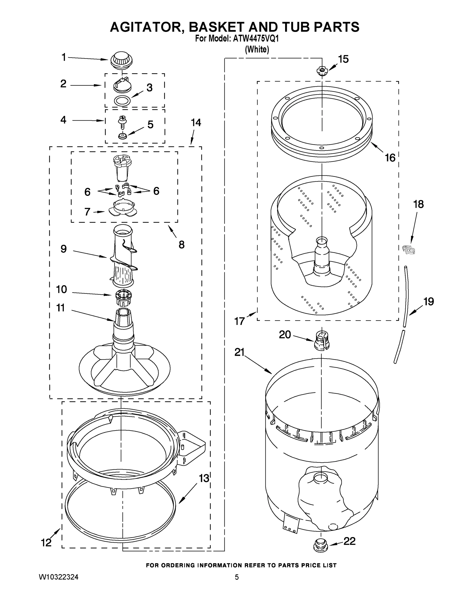 03 - AGITATOR, BASKET AND TUB PARTS