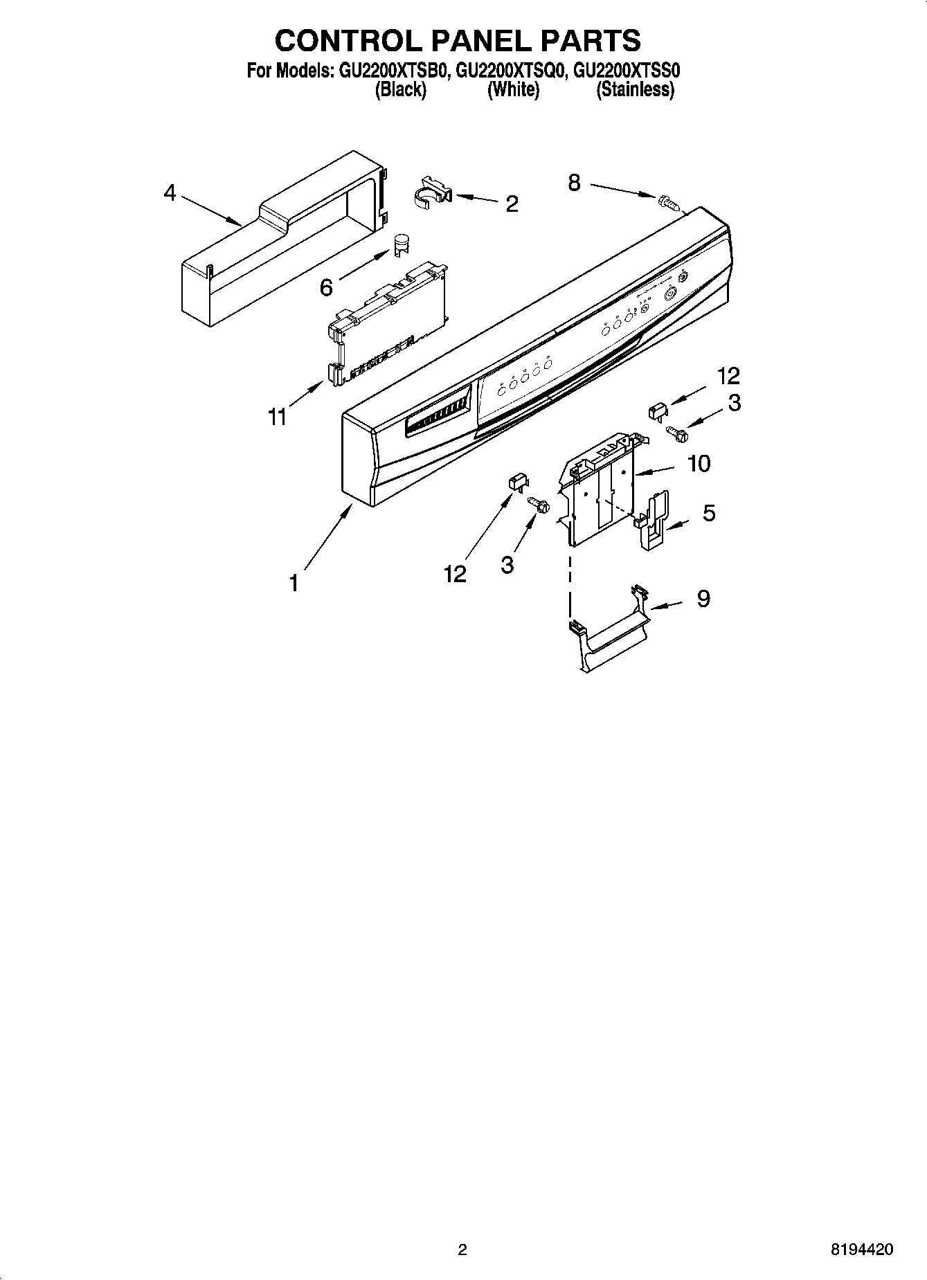 02 - CONTROL PANEL PARTS