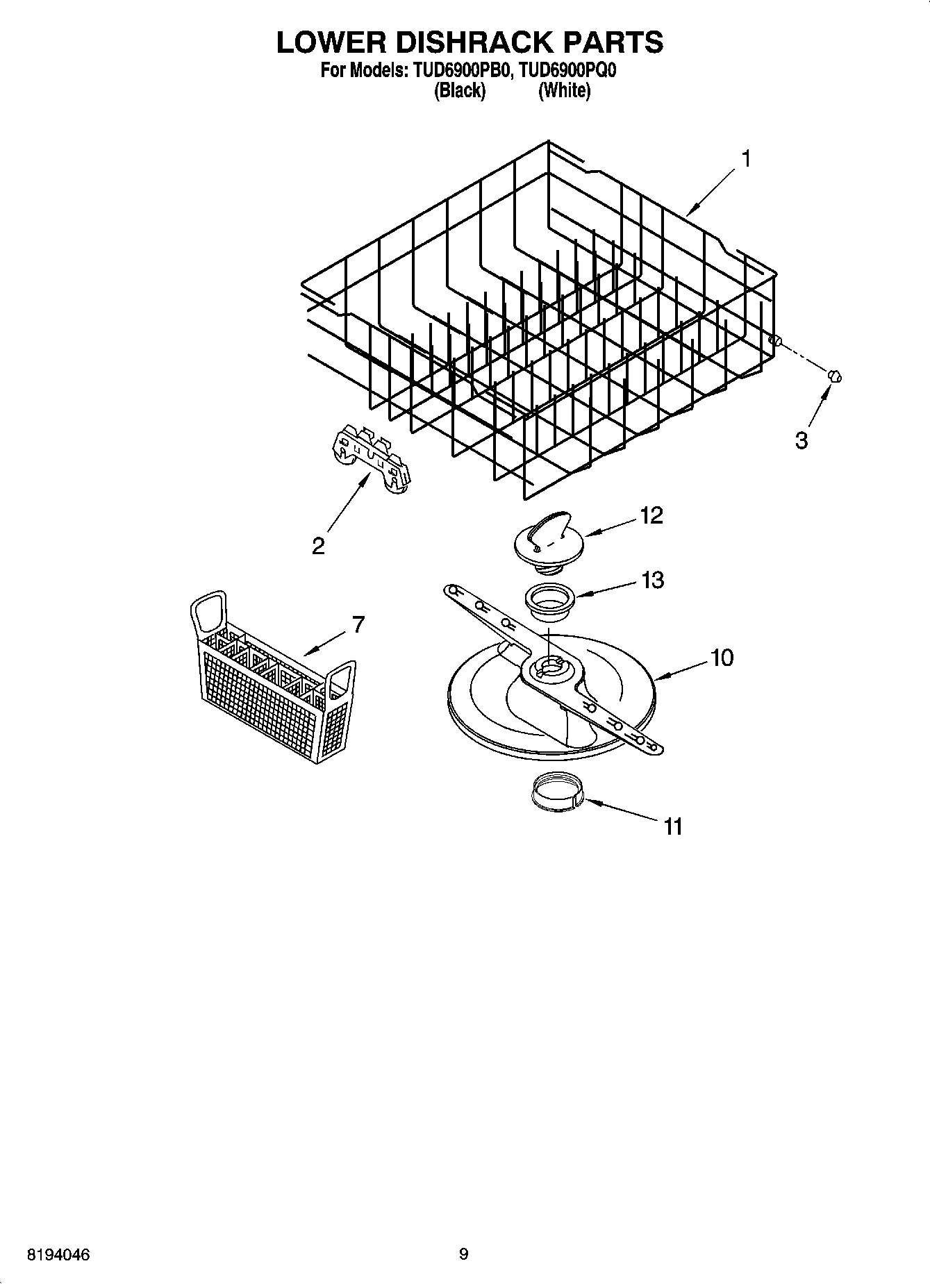 06 - LOWER DISHRACK PARTS, OPTIONAL PARTS (NOT INCLUDED)