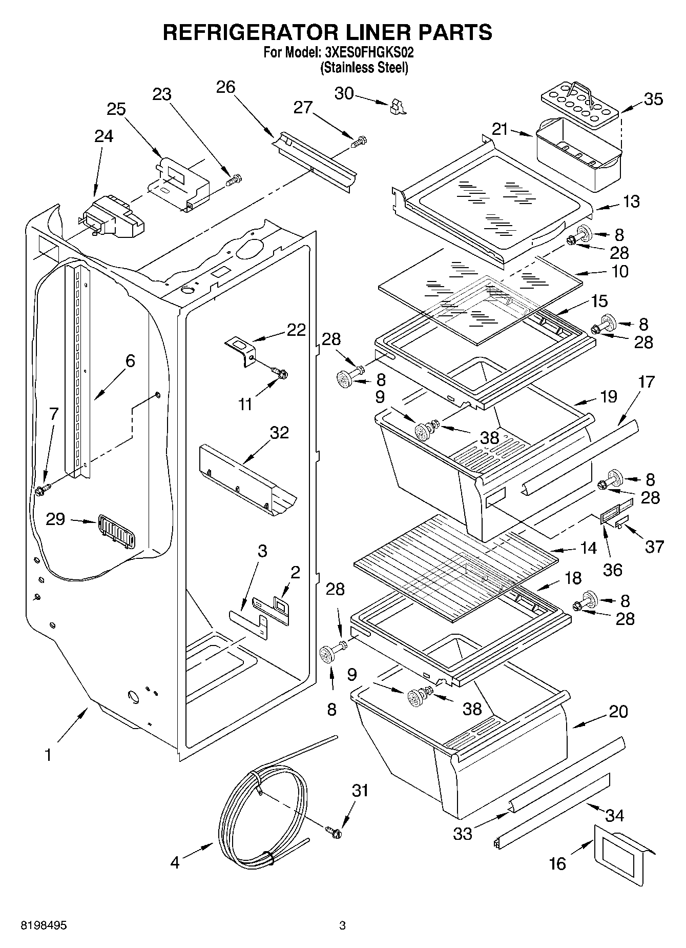 02 - REFRIGERATOR LINER PARTS
