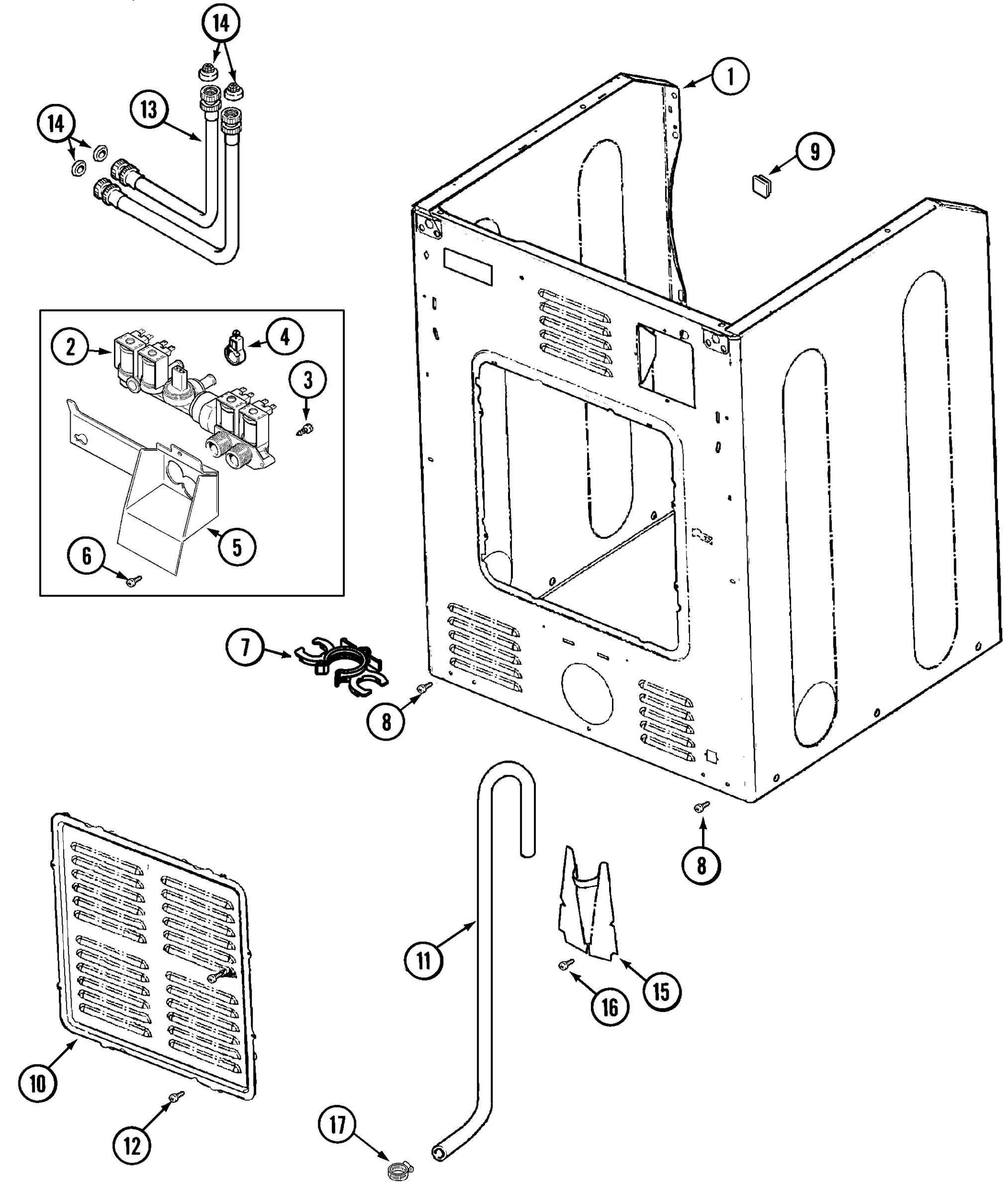 11 - CABINET-REAR (WASHER)