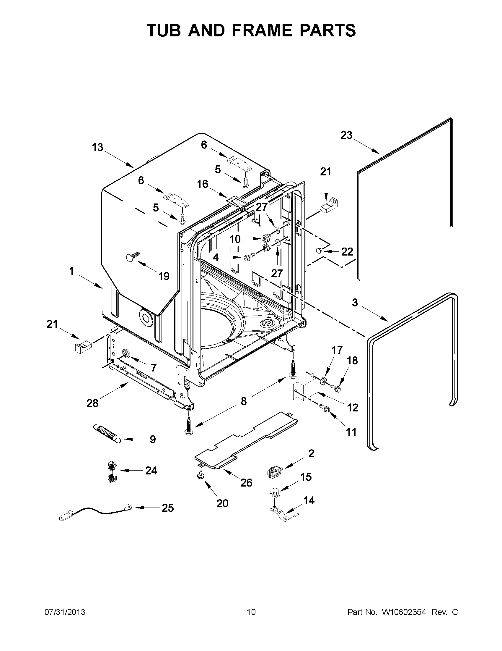 05 - TUB AND FRAME PARTS