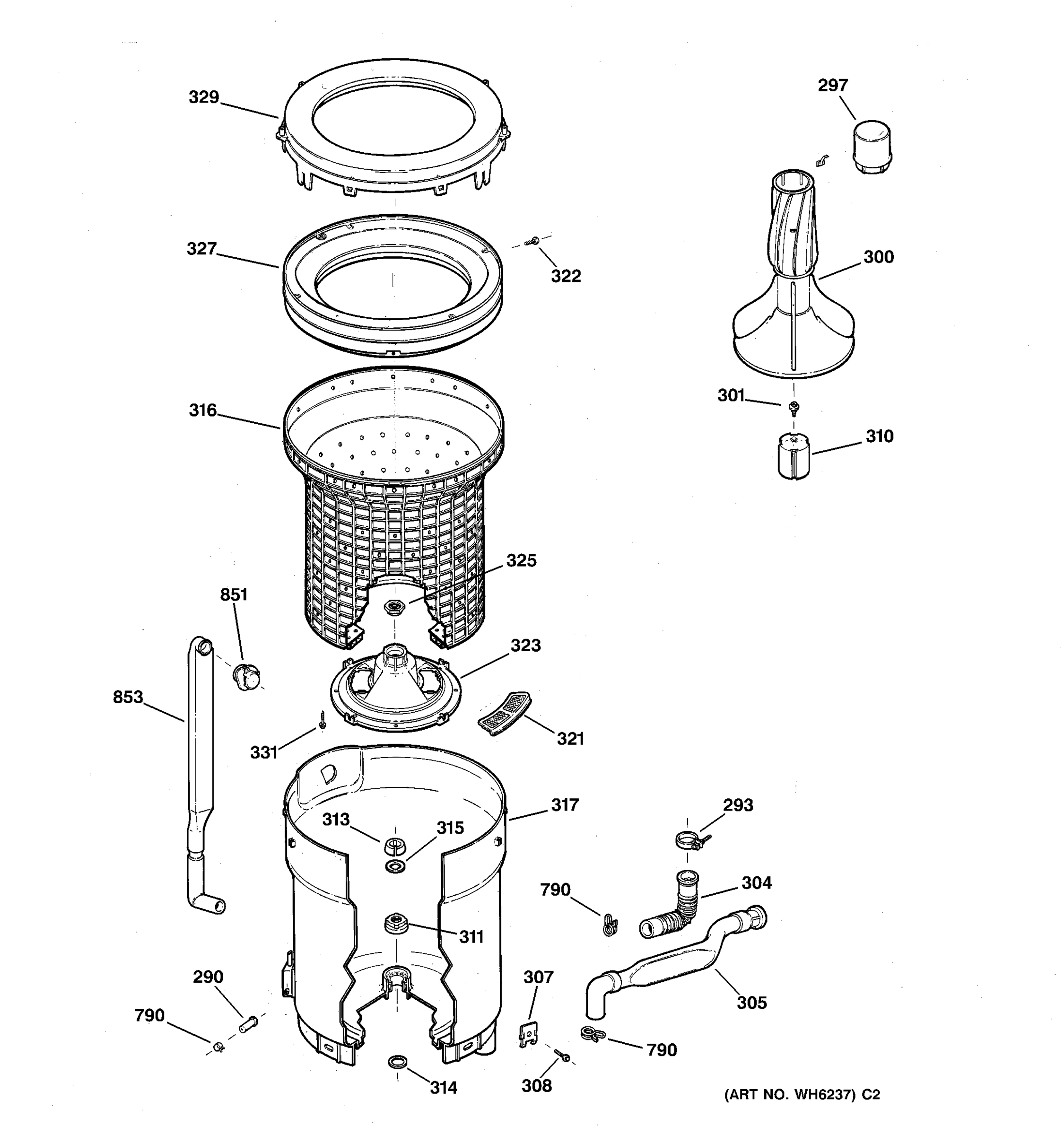 TUB, BASKET & AGITATOR