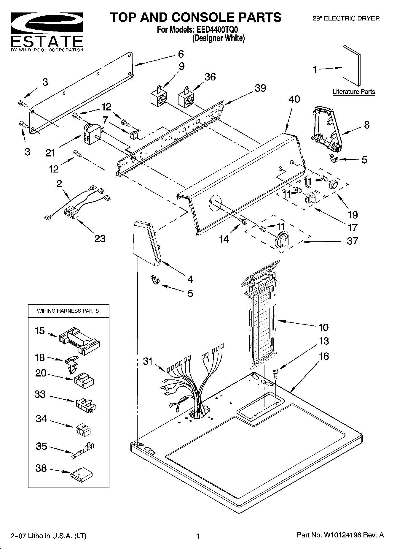 01 - TOP AND CONSOLE PARTS