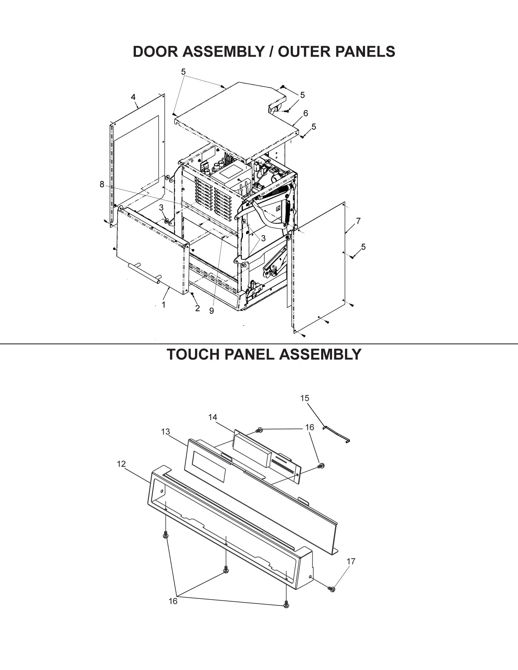 DOOR ASSY / OUTER PANELS / TOUCH PANEL ASSY
