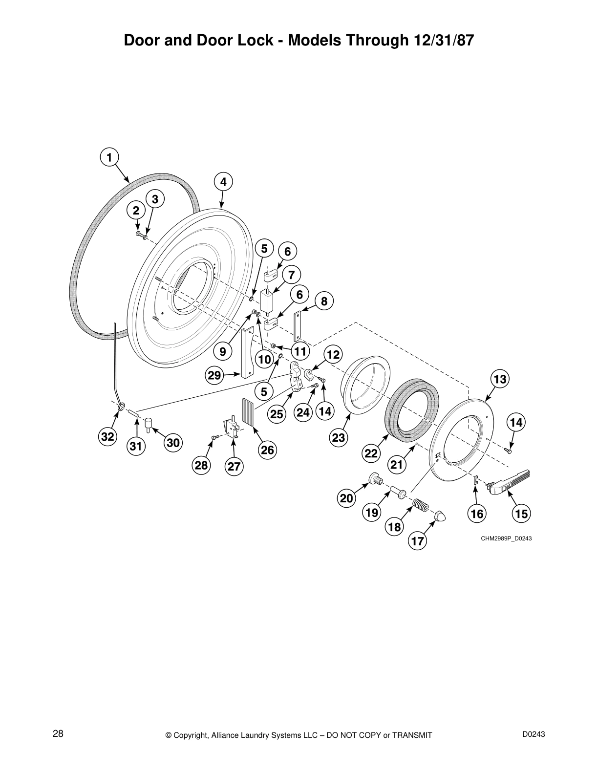 Door and Door Lock - Models Through 12/31/87