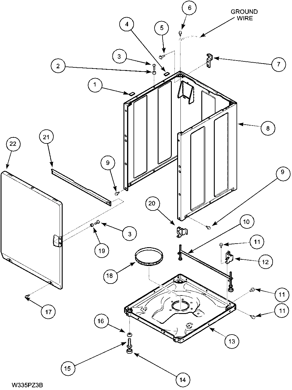 05 - FRONT PANEL, BASE AND CABINET ASSEMBLY
