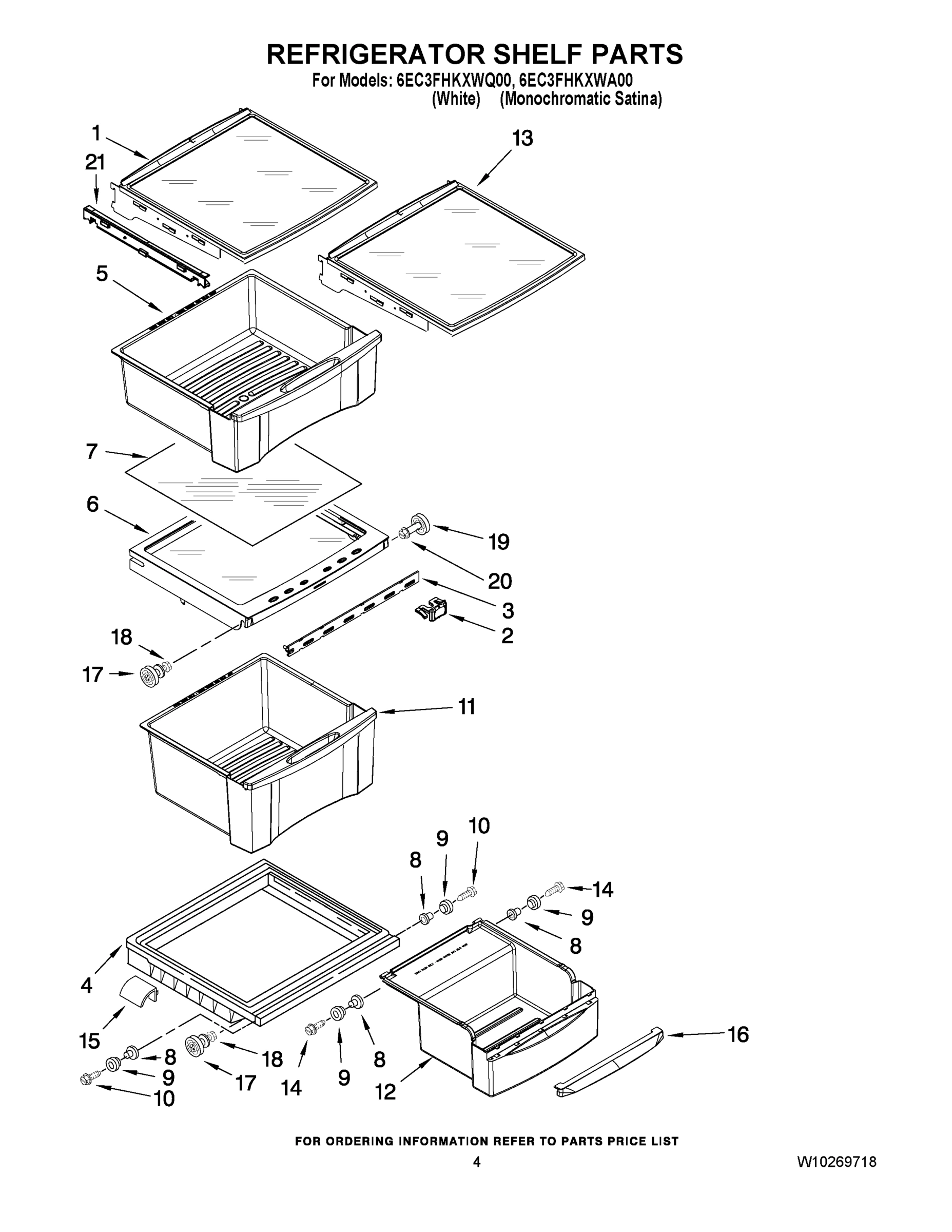 03 - REFRIGERATOR SHELF PARTS