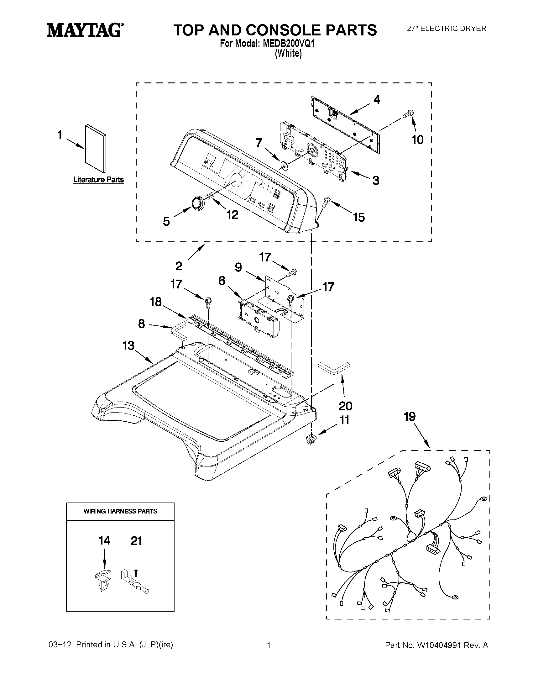 01 - TOP AND CONSOLE PARTS