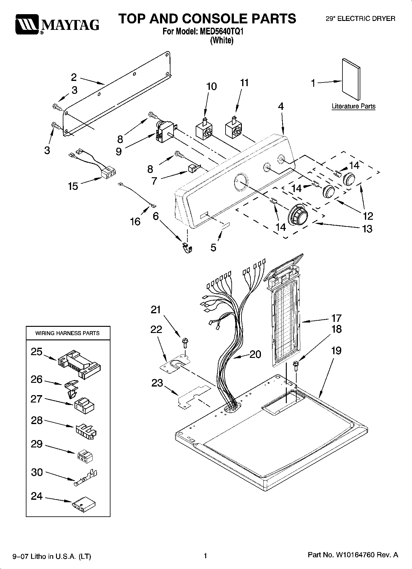 01 - TOP AND CONSOLE PARTS