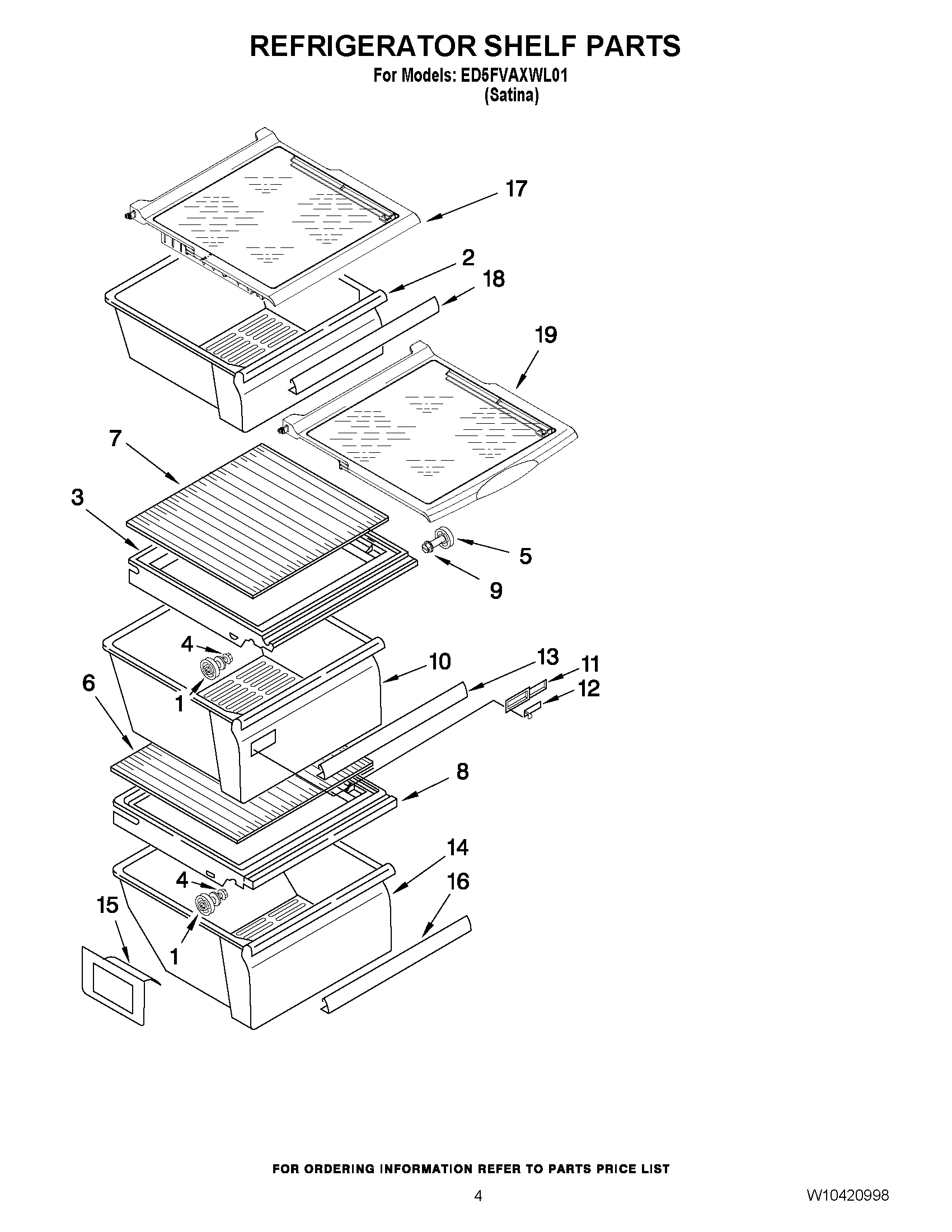 03 - REFRIGERATOR SHELF PARTS
