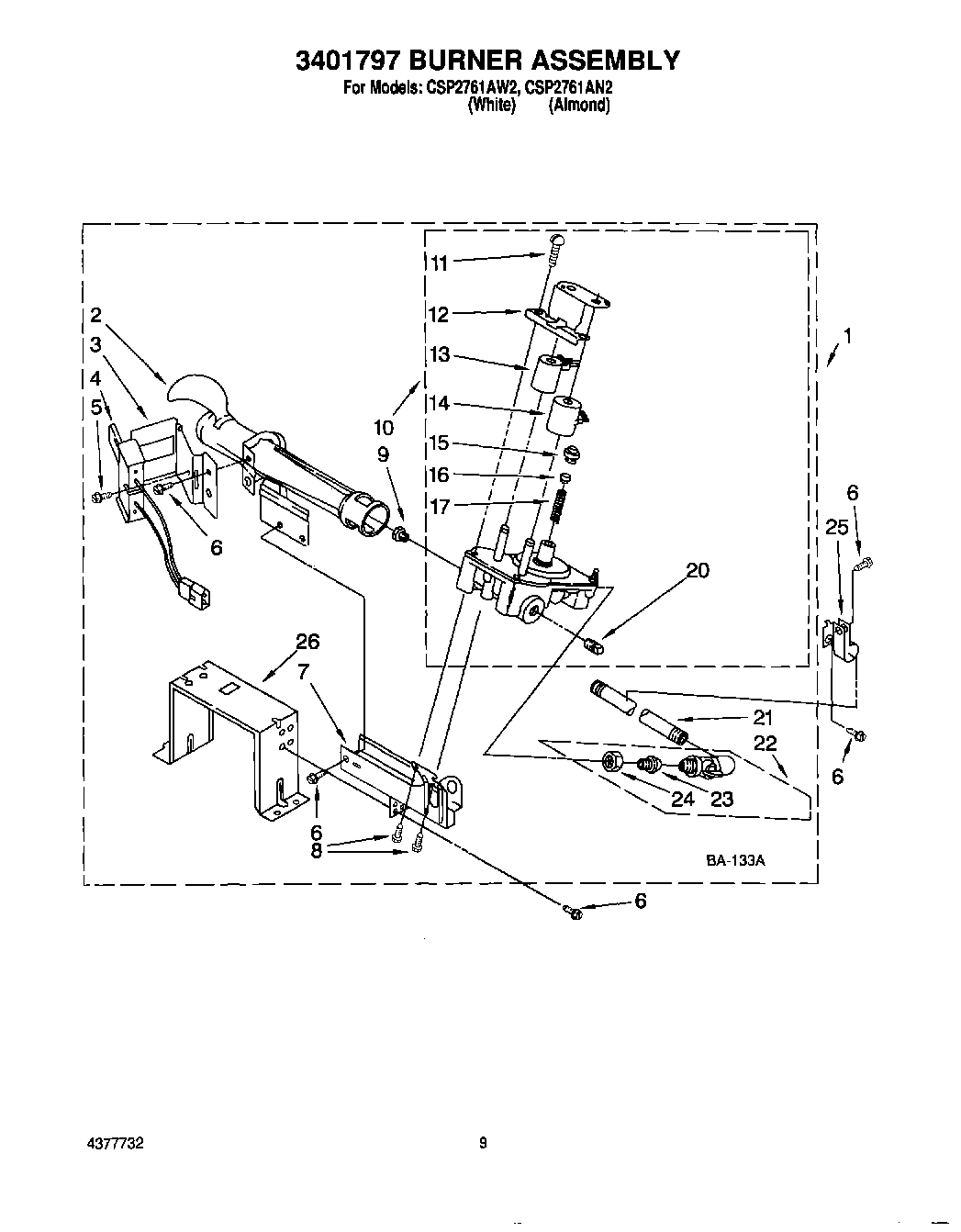 07 - 3401797 BURNER ASSEMBLY