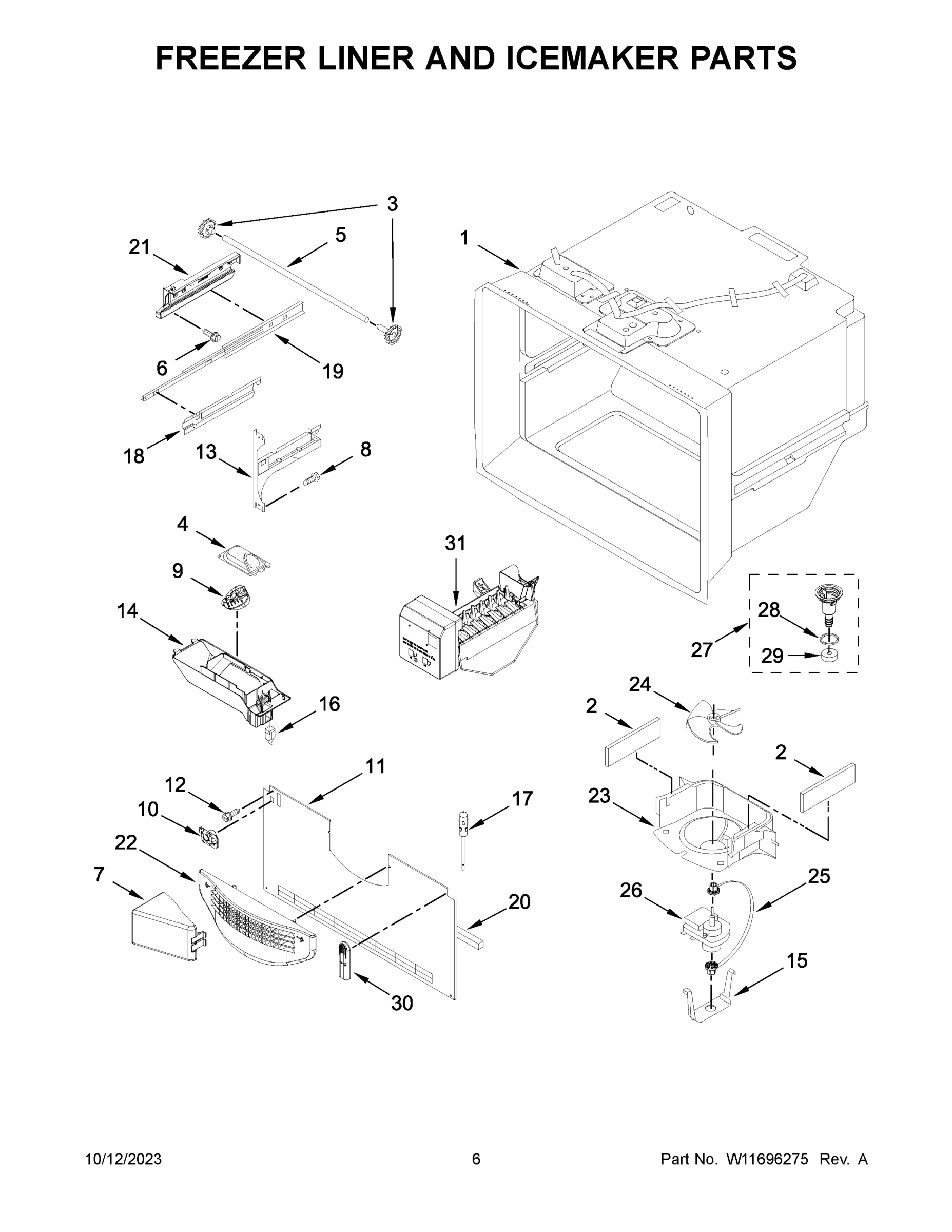 04 - FREEZER LINER AND ICEMAKER PARTS