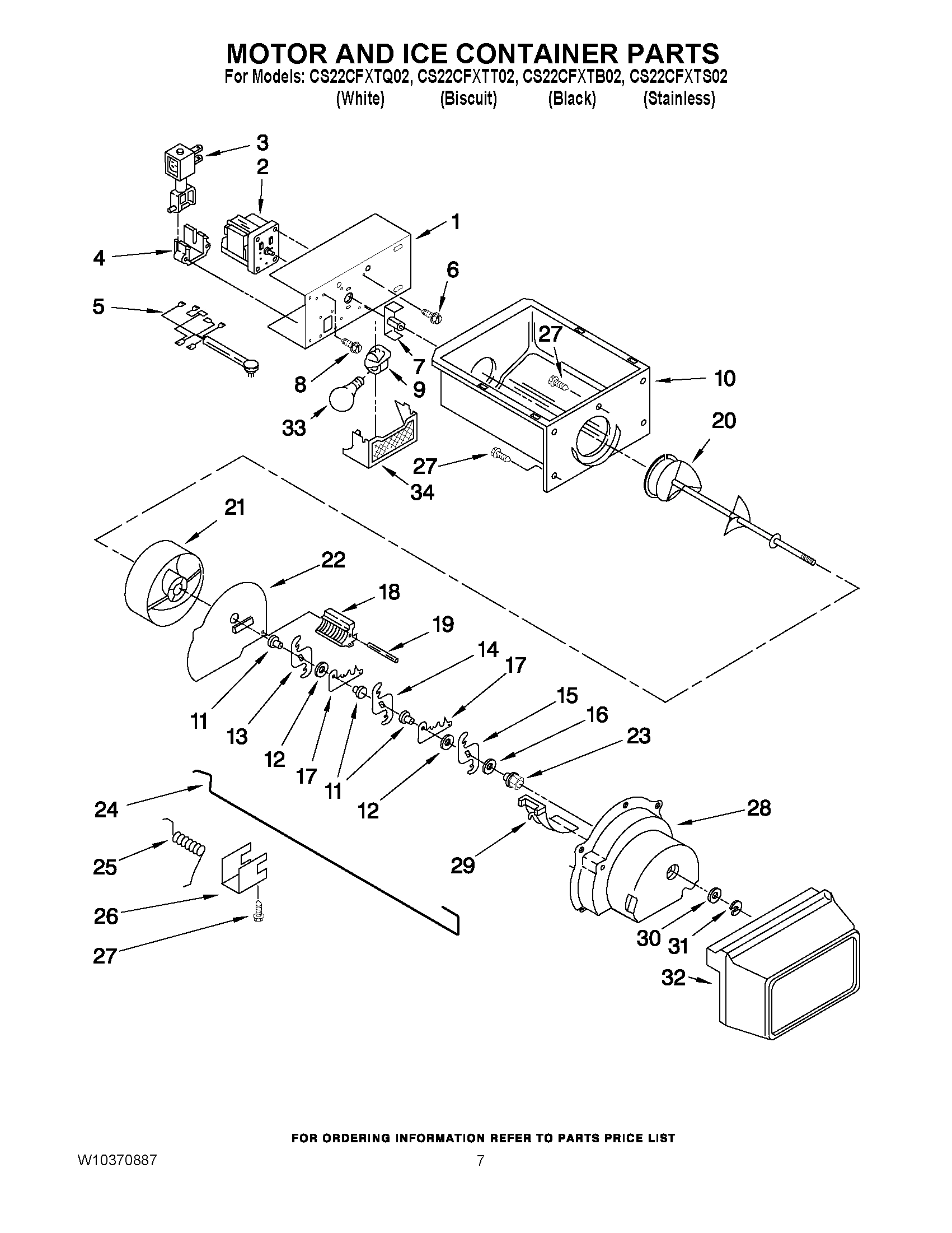 05 - MOTOR AND ICE CONTAINER PARTS