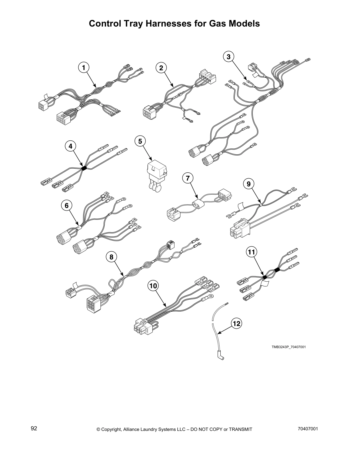 Control Tray Harnesses for Gas Models