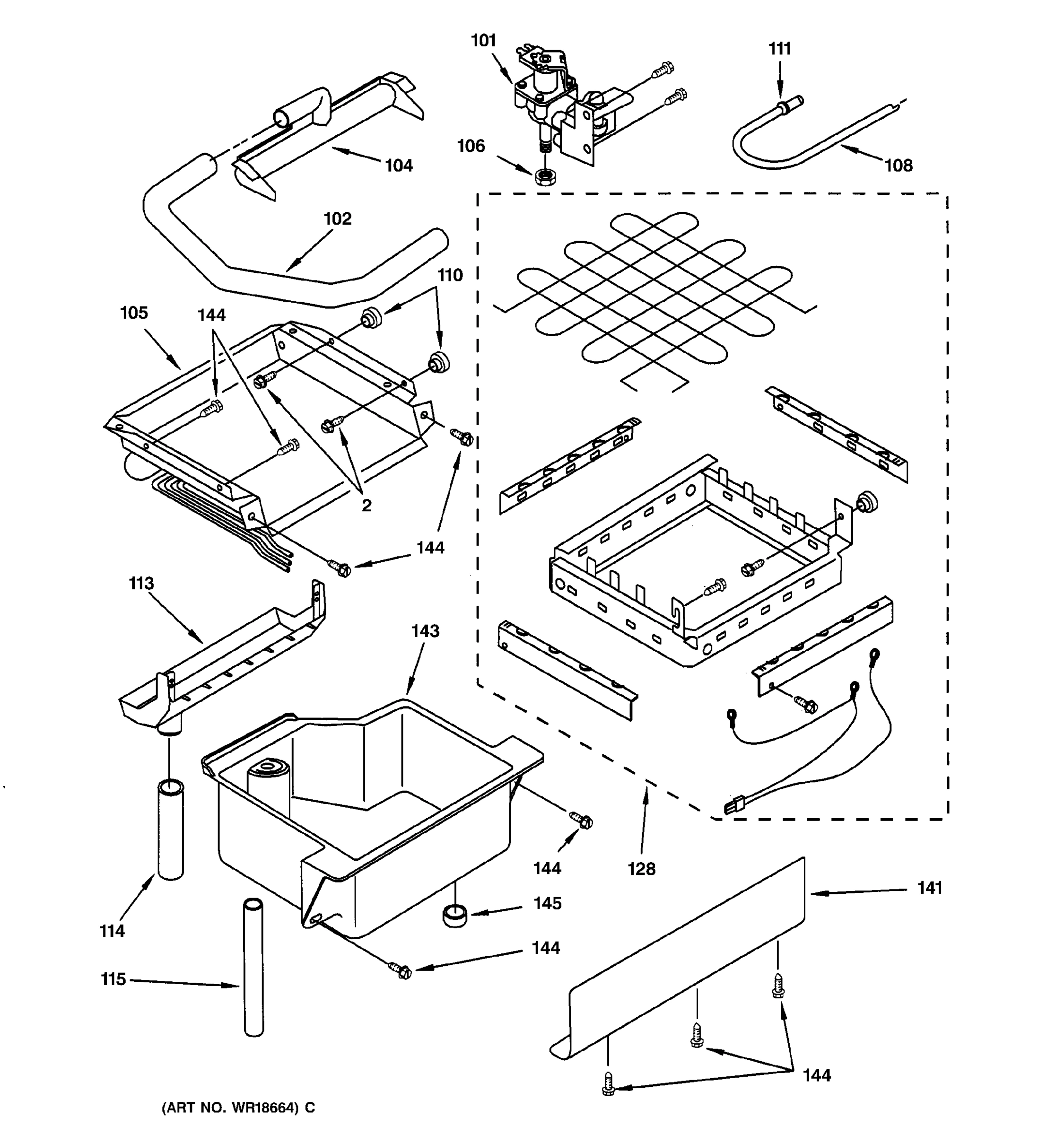 EVAPORATOR, ICE CUTTER GRID & WATER PARTS