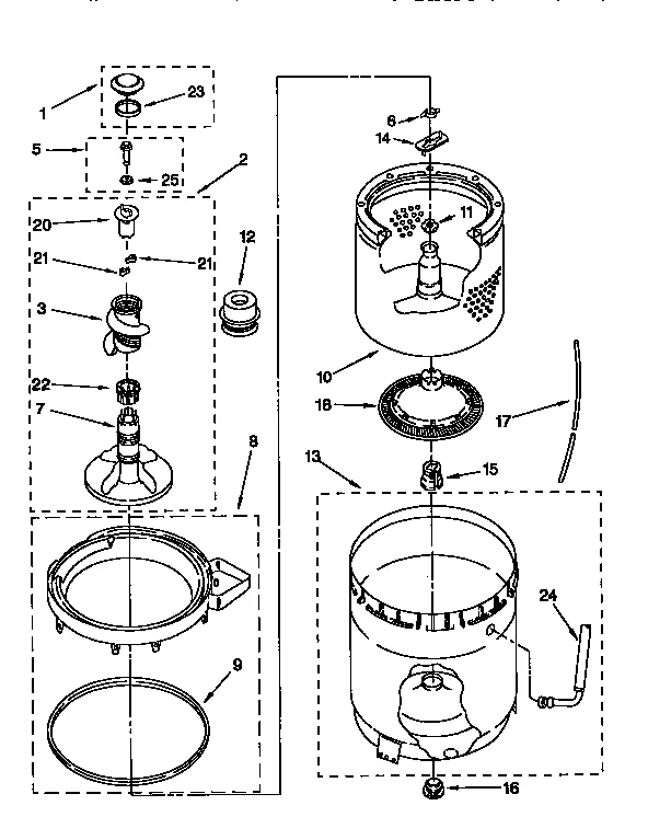 AGITATOR, BASKET & TUB