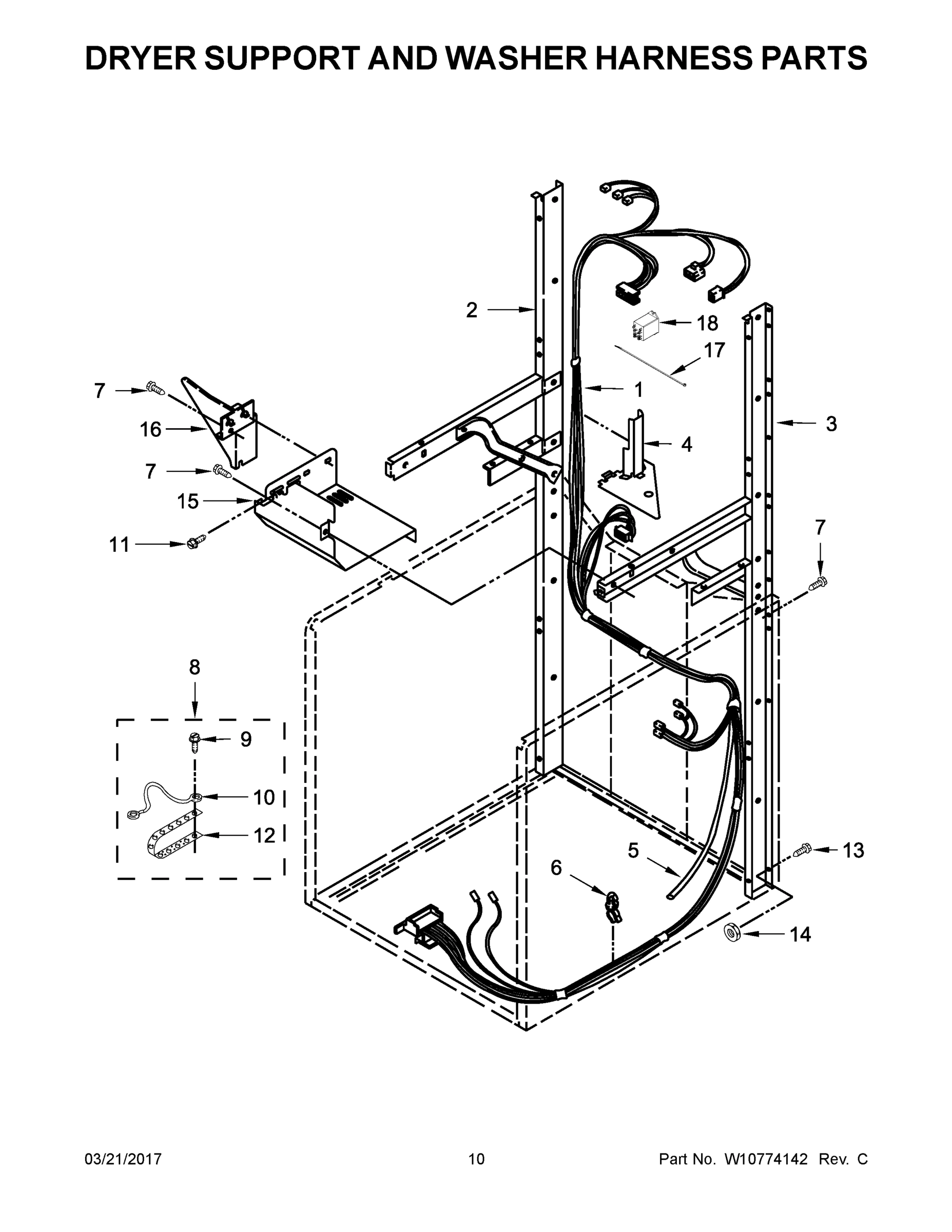 06 - DRYER SUPPORT AND WASHER HARNESS PARTS